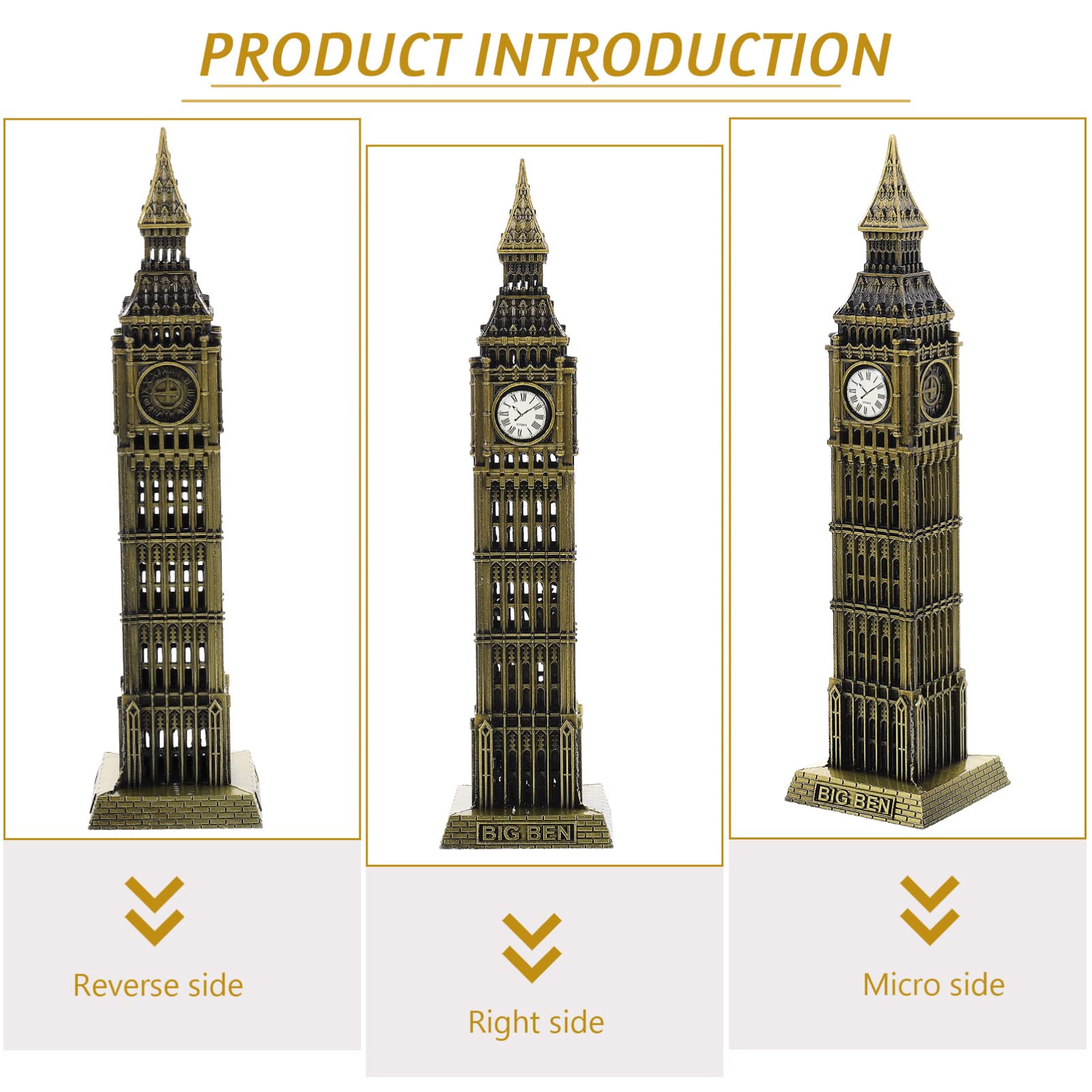 Amazon.com: Milisten Big Ben Model Metal Building Sculpture 7.08In