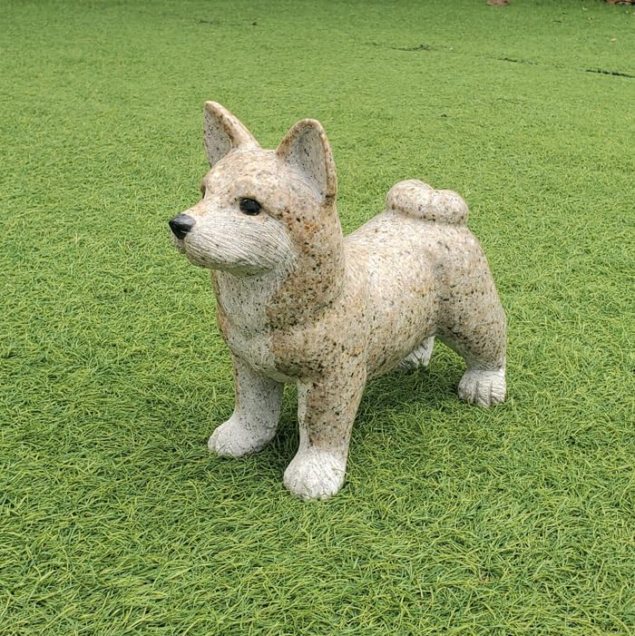 Amazon.co.jp: 犬の石彫刻品です♪【柴犬】 石の置物 犬のオーナメント