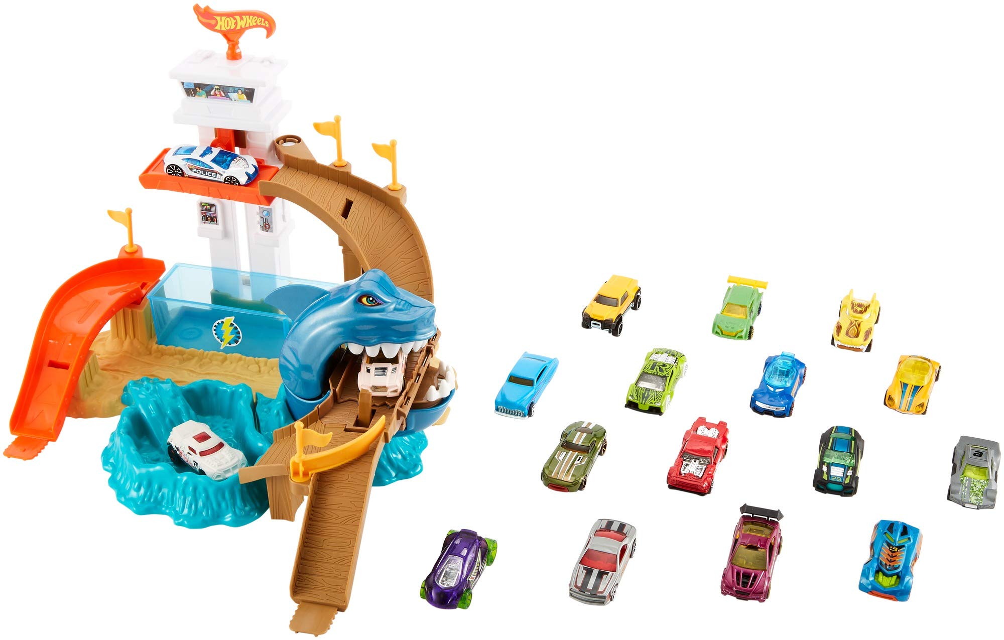 Amazon.com: Hot Wheels Color Shifters Sharkport Showdown Playset