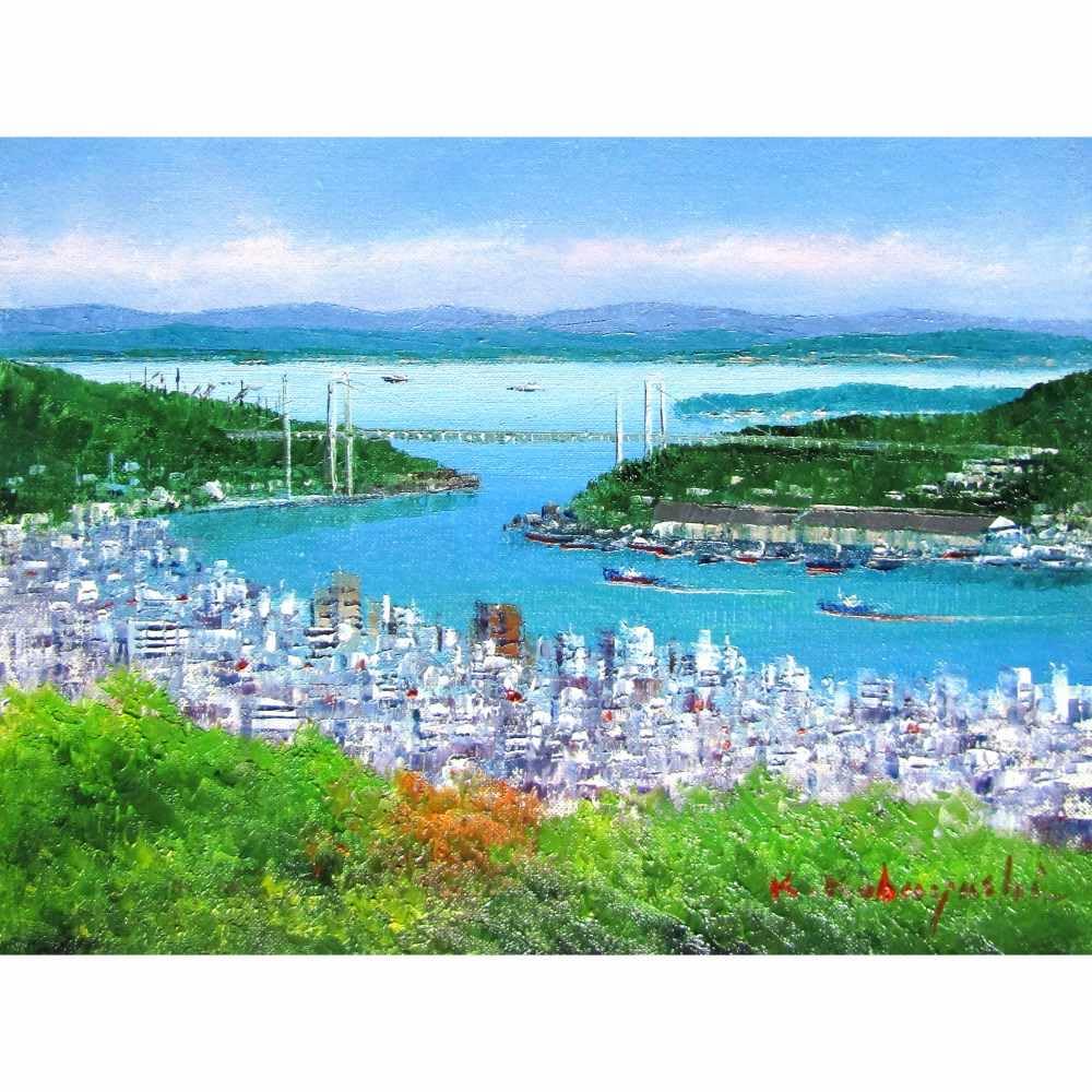 Amazon.co.jp: 小林幸三 尾道 F4号 油彩画 油絵 風景画 瀬戸内海 大橋