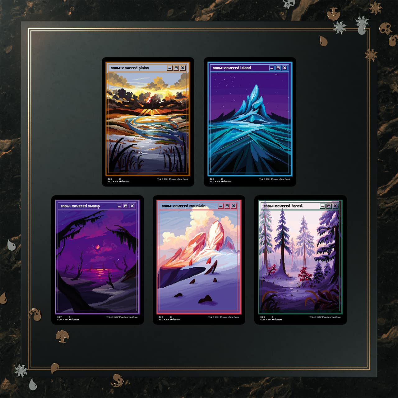 Amazon.com: Magic: The Gathering Secret Lair: PixelSnowLands.jpg