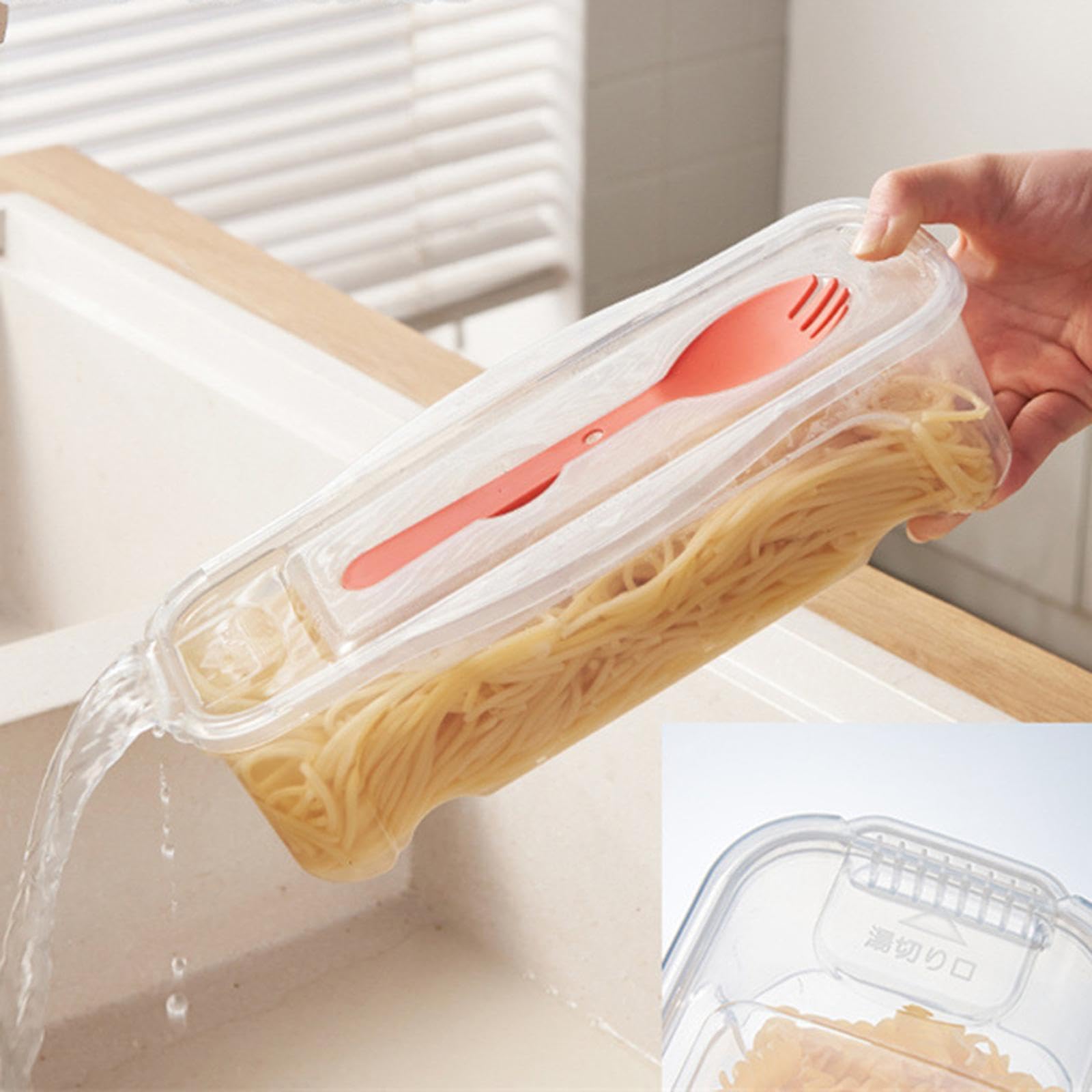 Amazon｜GENERIC 電子レンジパスタクッカー 水抜き穴付き 透明パスタ