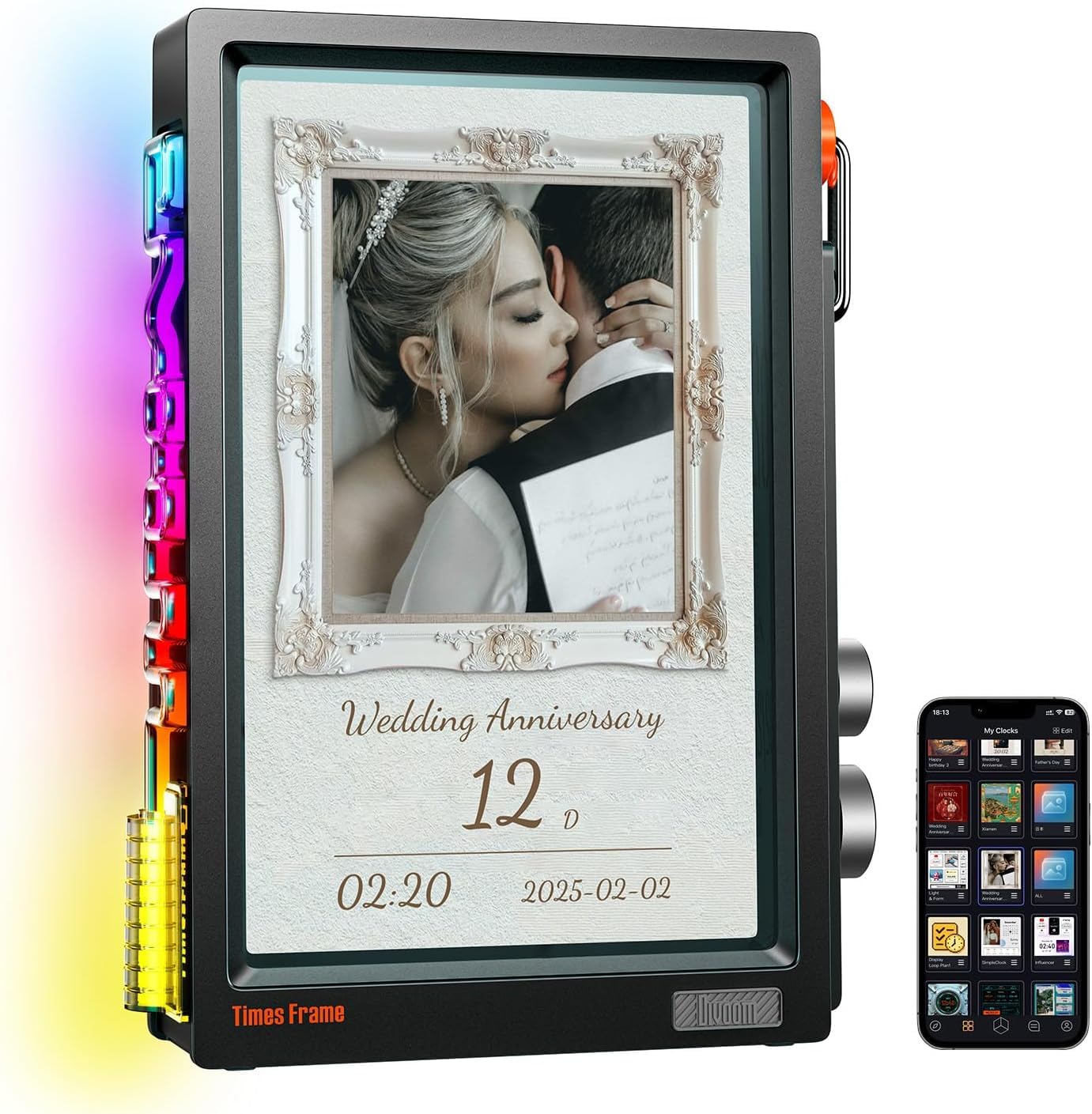 Amazon | 【受賞デザイン・Wi-Fi6対応】Divoom Times Frame デジタル