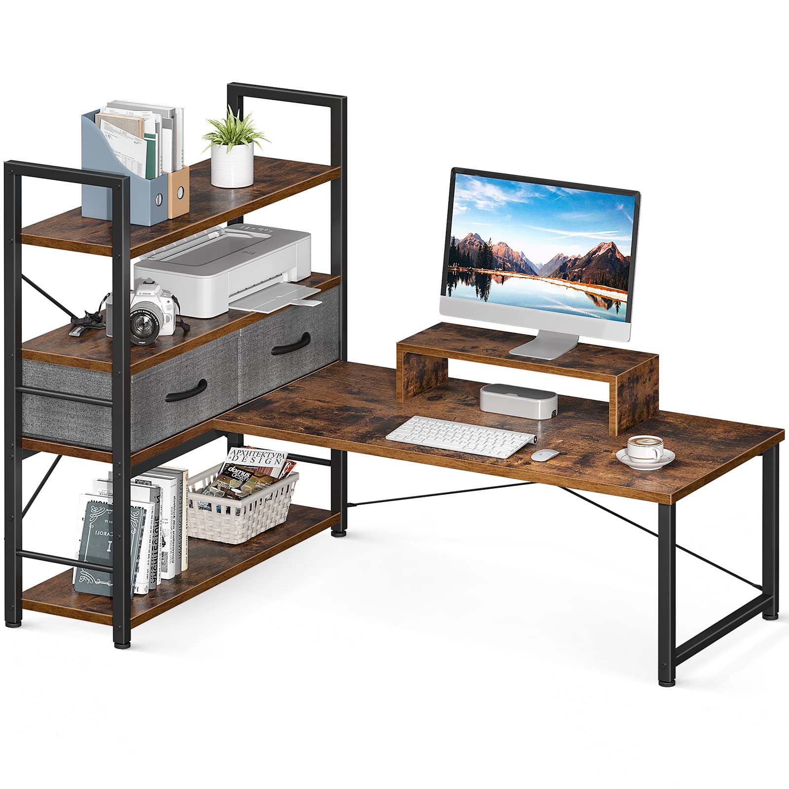 Amazon | ODK ローデスク パソコンデスク ロータイプ 幅120cm 引き出し