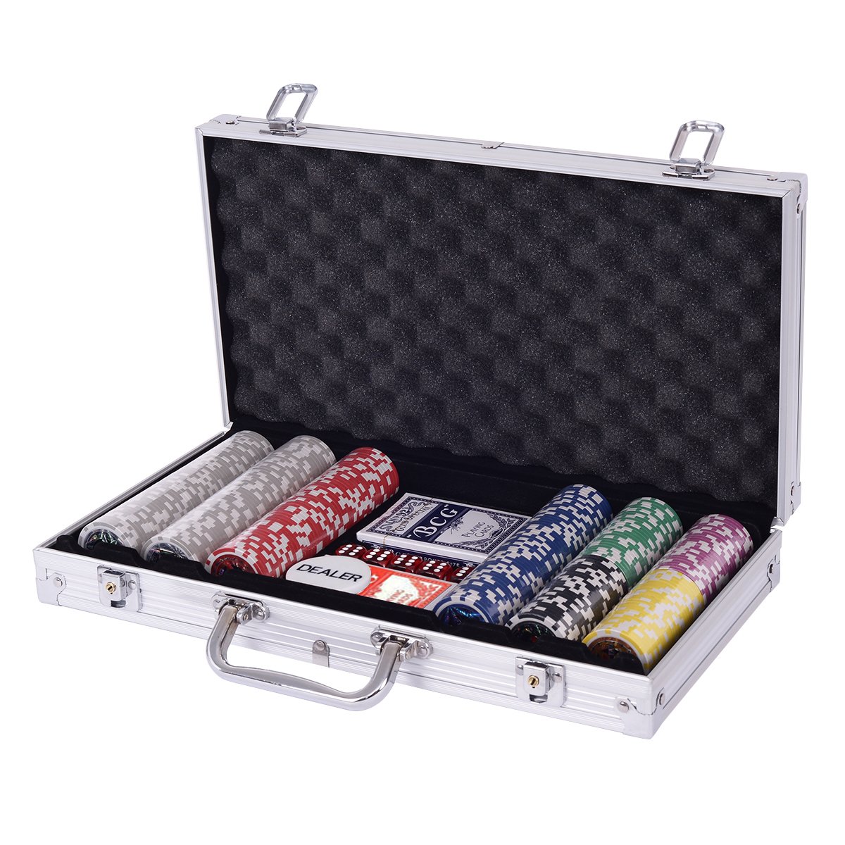 Amazon | COSTWAY ポーカーセット 数字入り 300枚チップ ポーカー