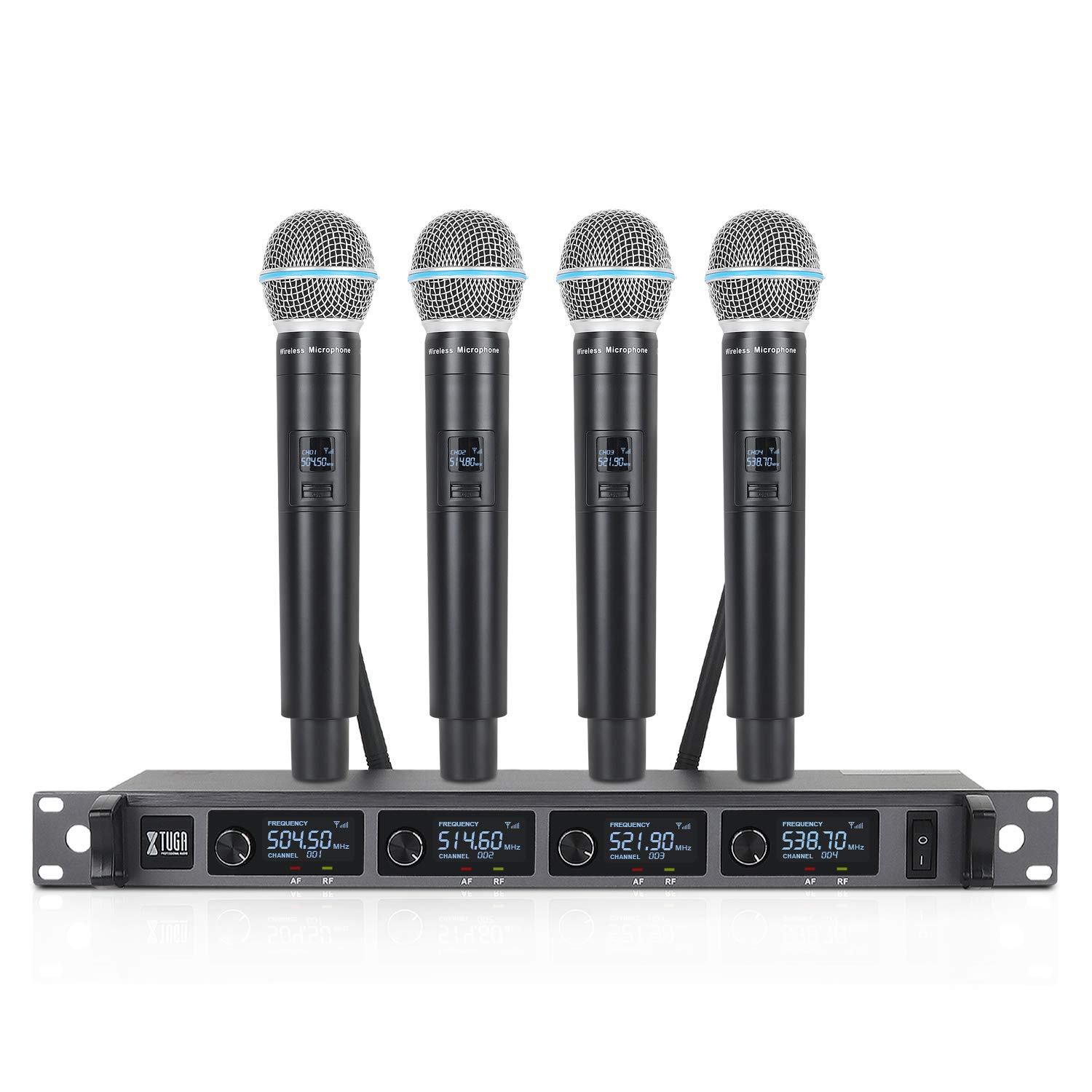 Amazon.com: XTUGA A140 4 Wireless Microphone System, Handheld