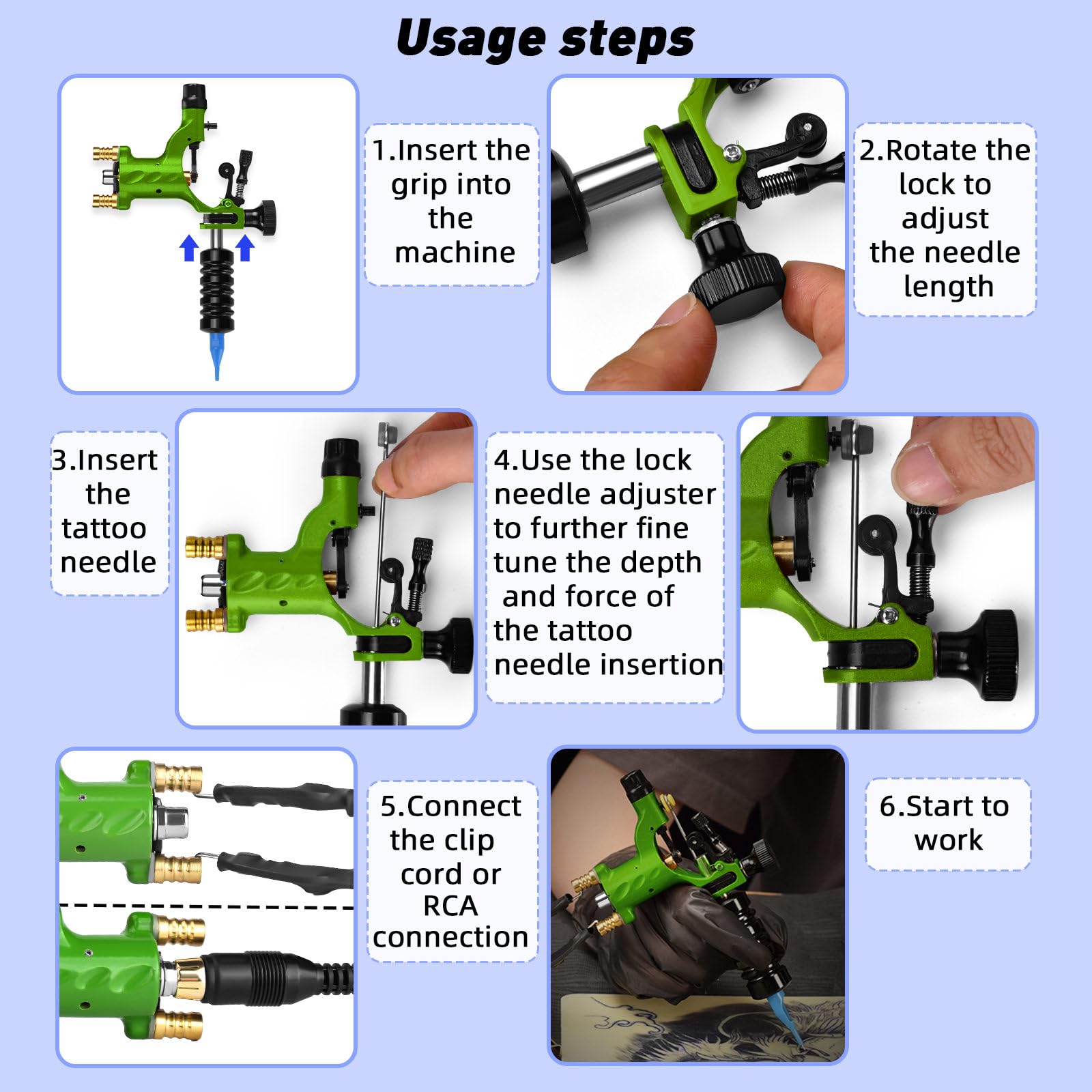 Amazon.com: Rotary Tattoo Machine Gun, ATOMUS Tattoo Liner Shader