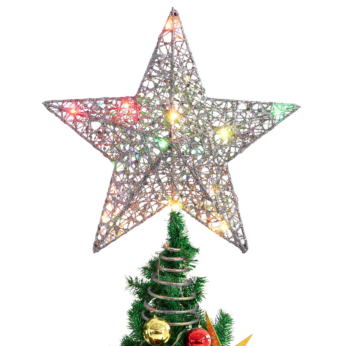 Amazon.co.jp: iplusmile クリスマスツリー トップ 星 ツリートップ