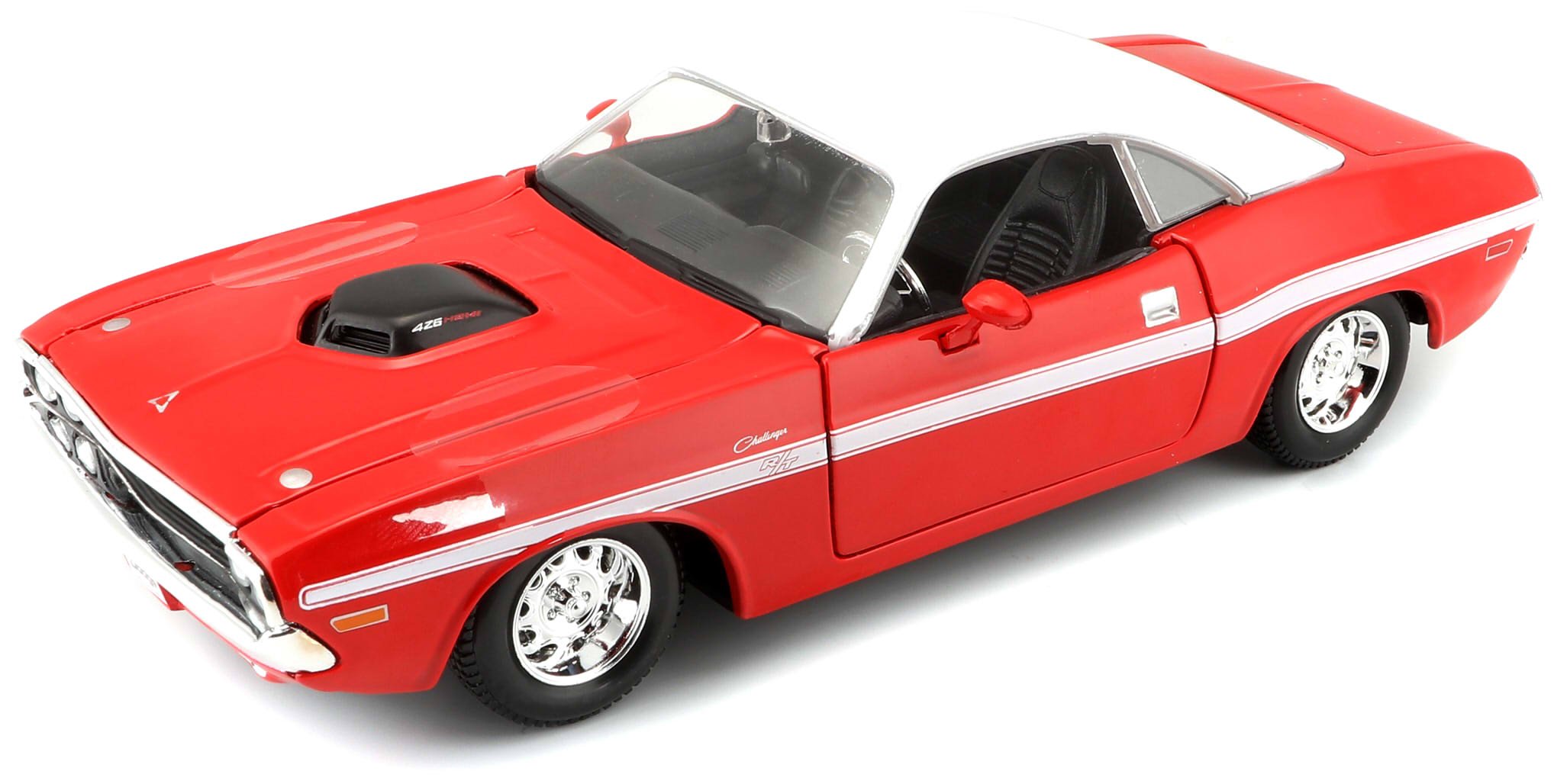 Amazon.com: 1970 Dodge Challenger R/T Coupe Red with White Top and