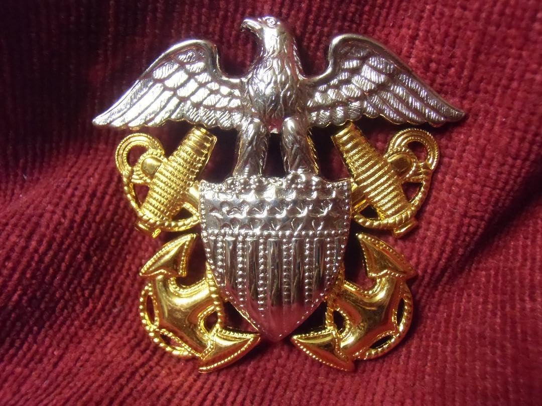 ☆1970年代＊アメリカ軍＊海軍＊925銀製＊将校制帽章（実物） 注文