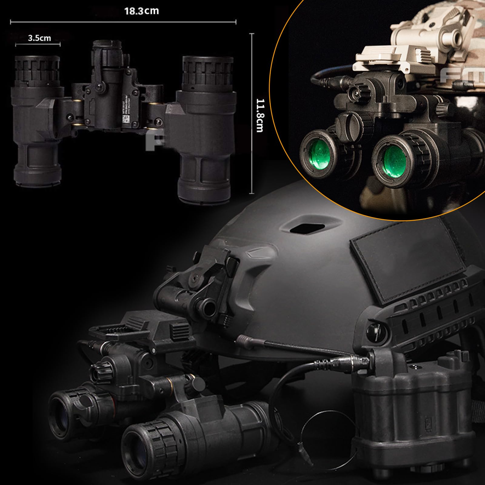 Amazon.co.jp: fma戦術airsoftグリーンライトan / pvs31ヘルメット