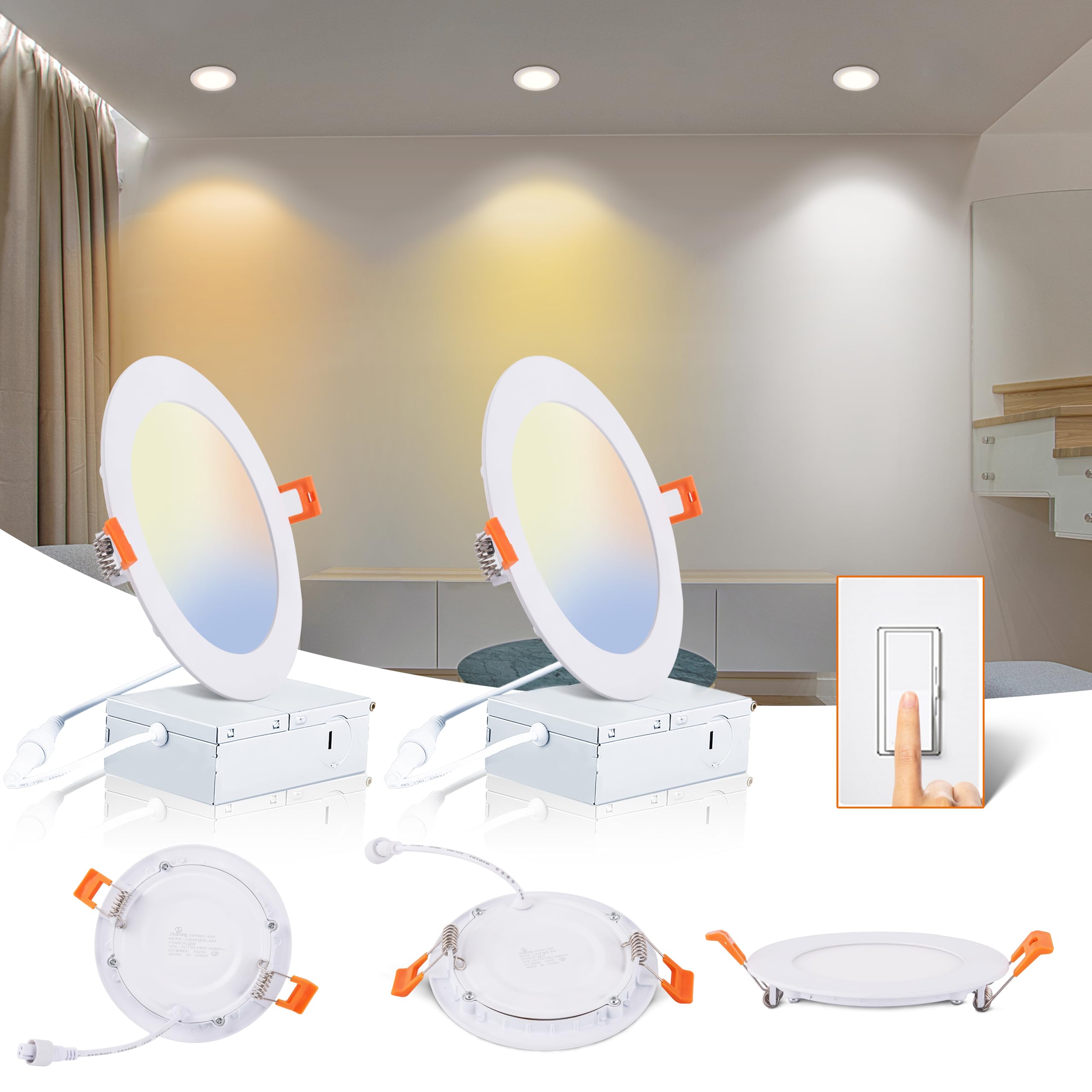 JJiuzming Recessed Lighting 6 Pack 12W,6 Inch Led Recessed Light