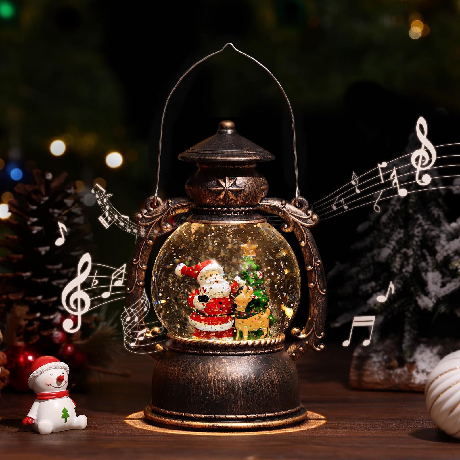 Amazon.co.jp: スノードーム Lewondr クリスマススノードーム