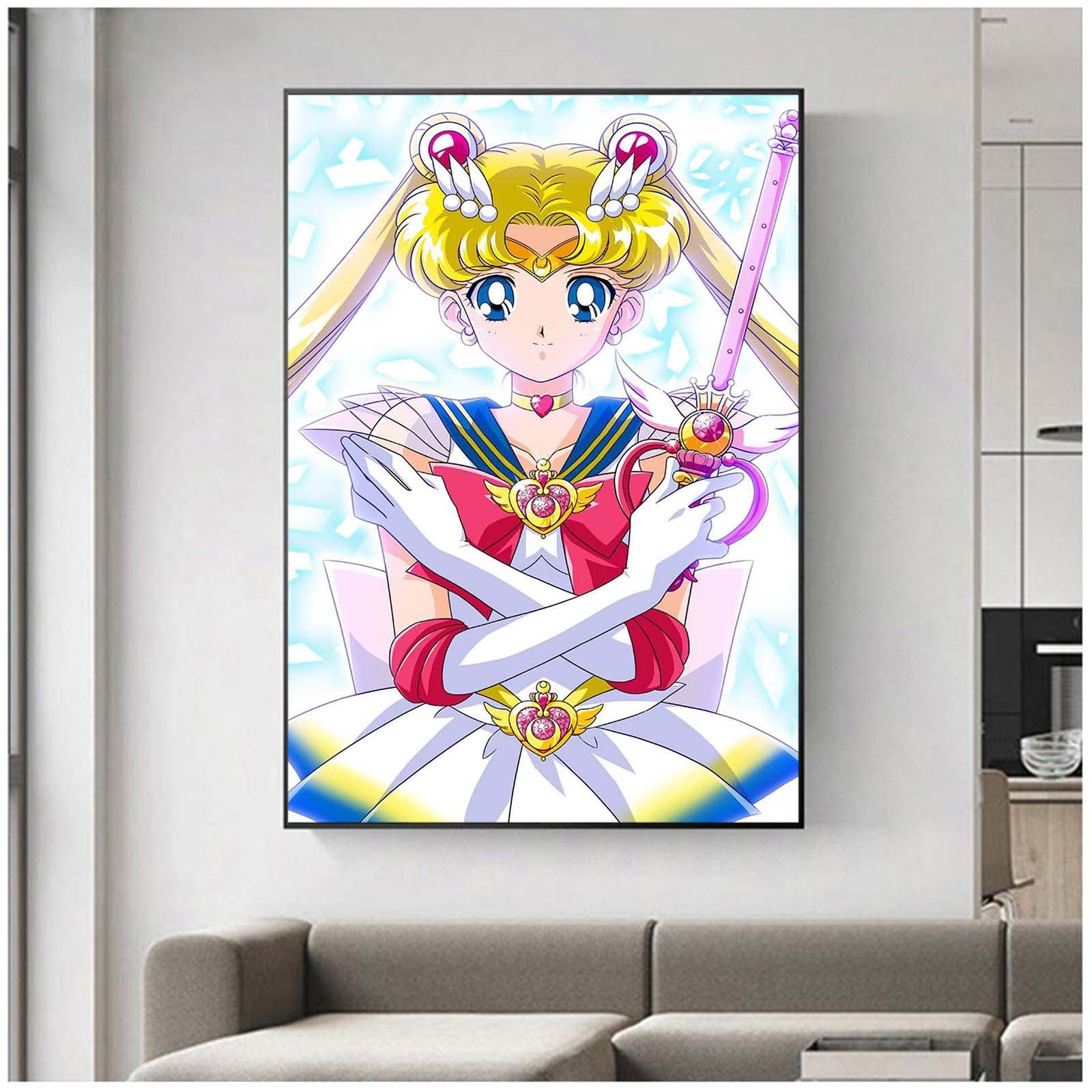 Amazon｜セーラームーンポスターと壁アートキャンバス画像印刷現代の家