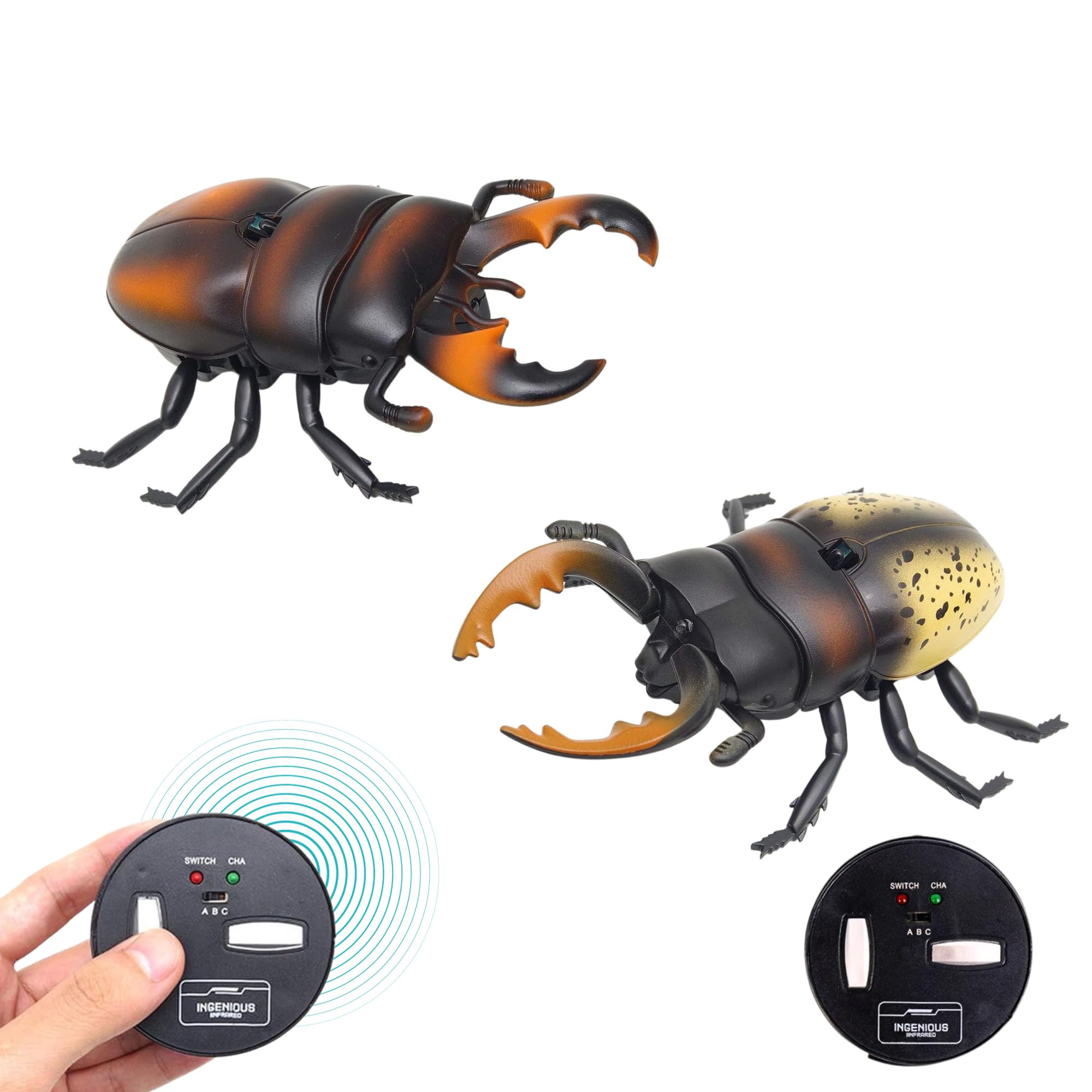 Amazon | 【まるで本物!リアルに動く!】 昆虫 ラジコン クワガタ 2種