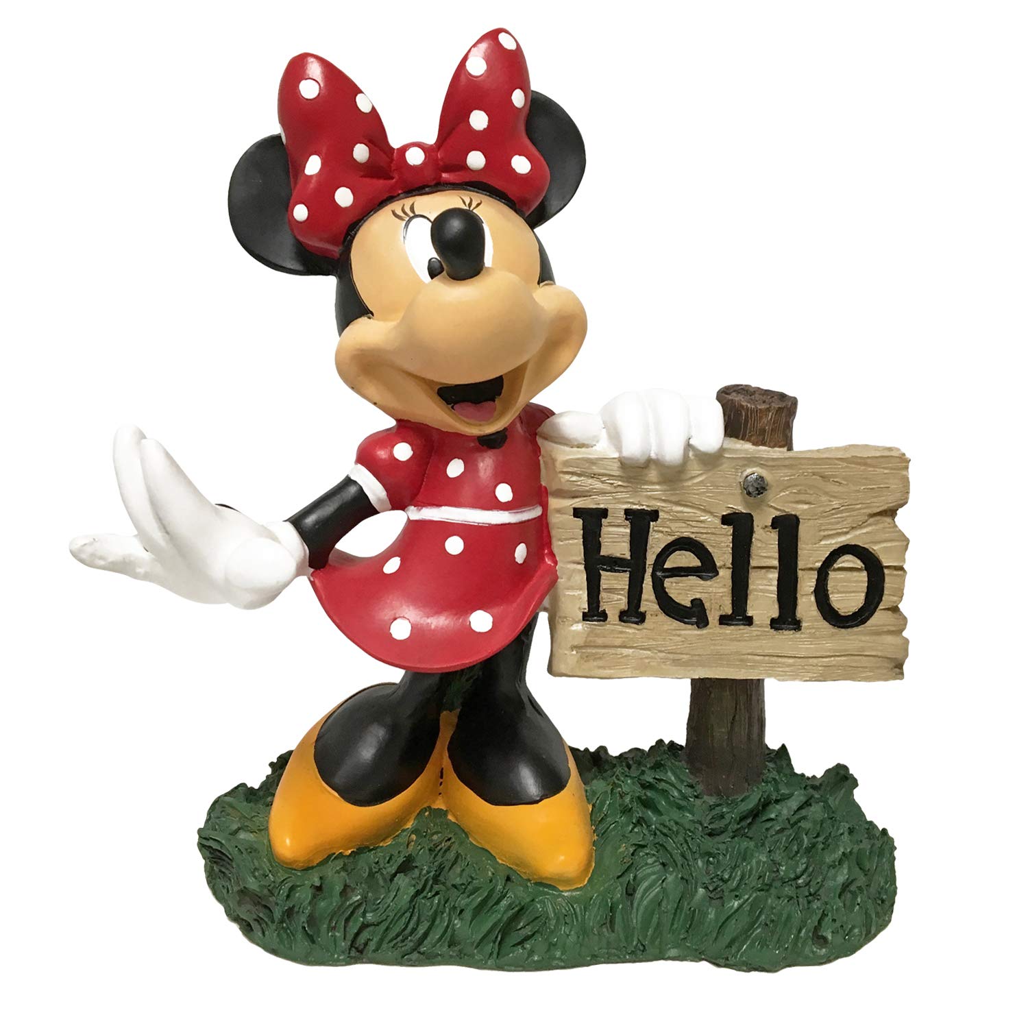 Minnie Mouse Hello Sign, Outdoor Garden Statue, Stands 8 Inches