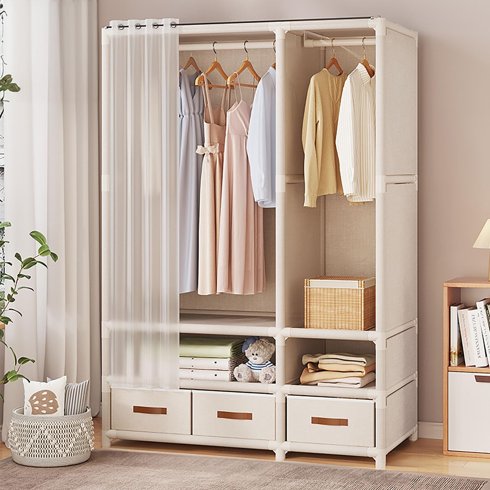Amazon｜ワードローブ ワードローブクローゼット 洋服収納 ハンガー