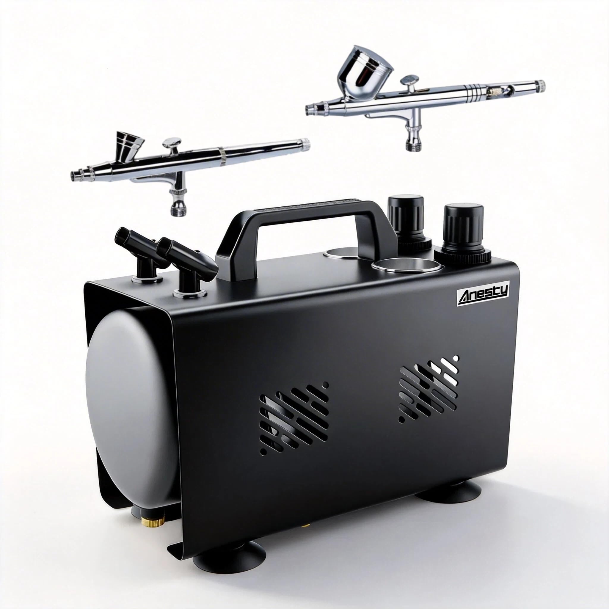 Amazon.co.jp: Anesty AHPTrunk 2in1 エアブラシ コンプレッサー 2口