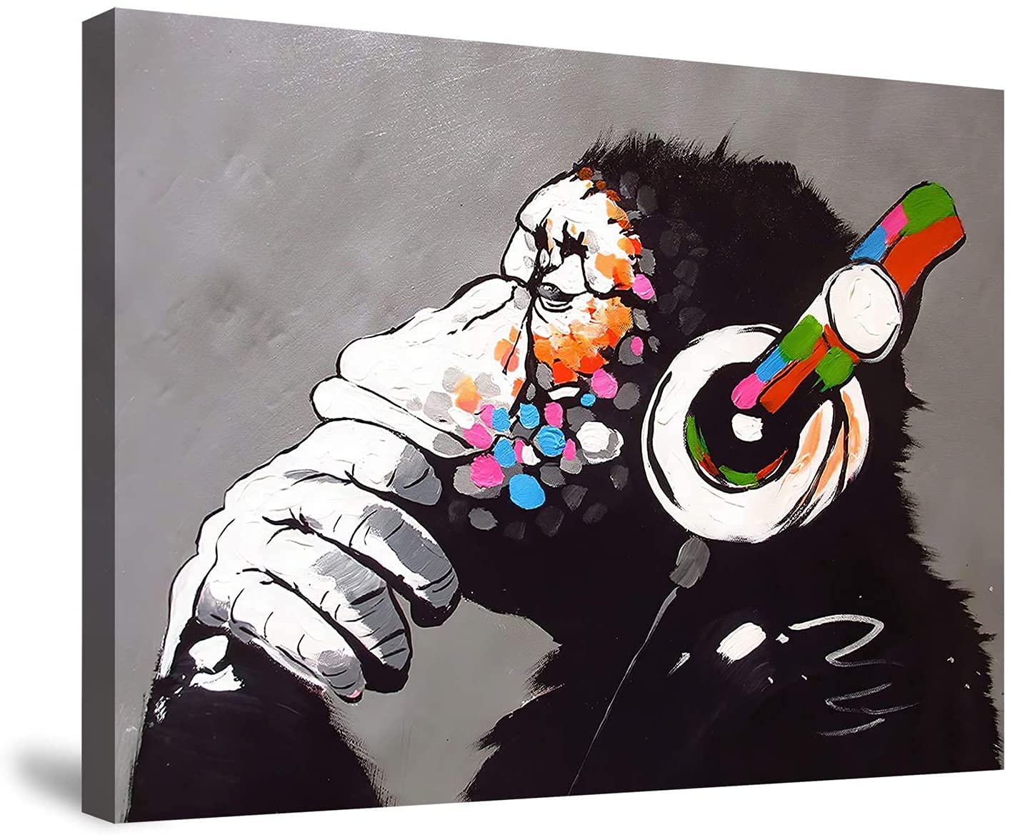 Amazon.co.jp: 音楽を聴いている猿 ポスター バンクシー Banksy