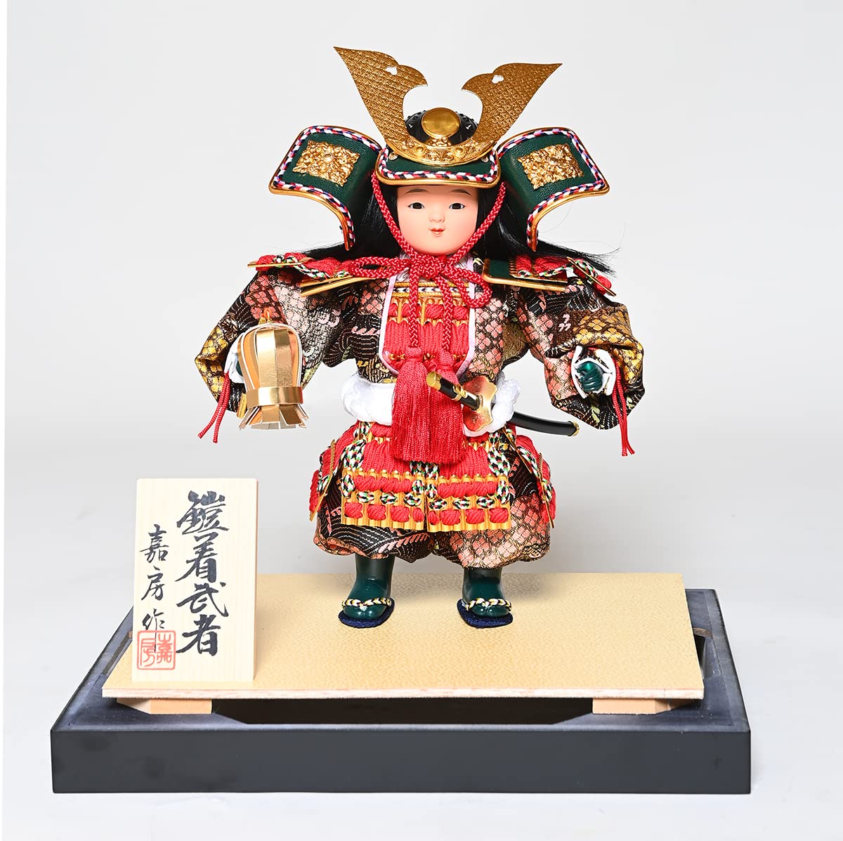 Amazon | 【武者人形】5号鎧武者 采配：嘉房作【五月人形】【ご進物