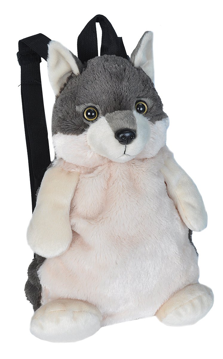 Amazon.com: Wild Republic Plush Backpack, Wolf, Bookbag, 14 inches