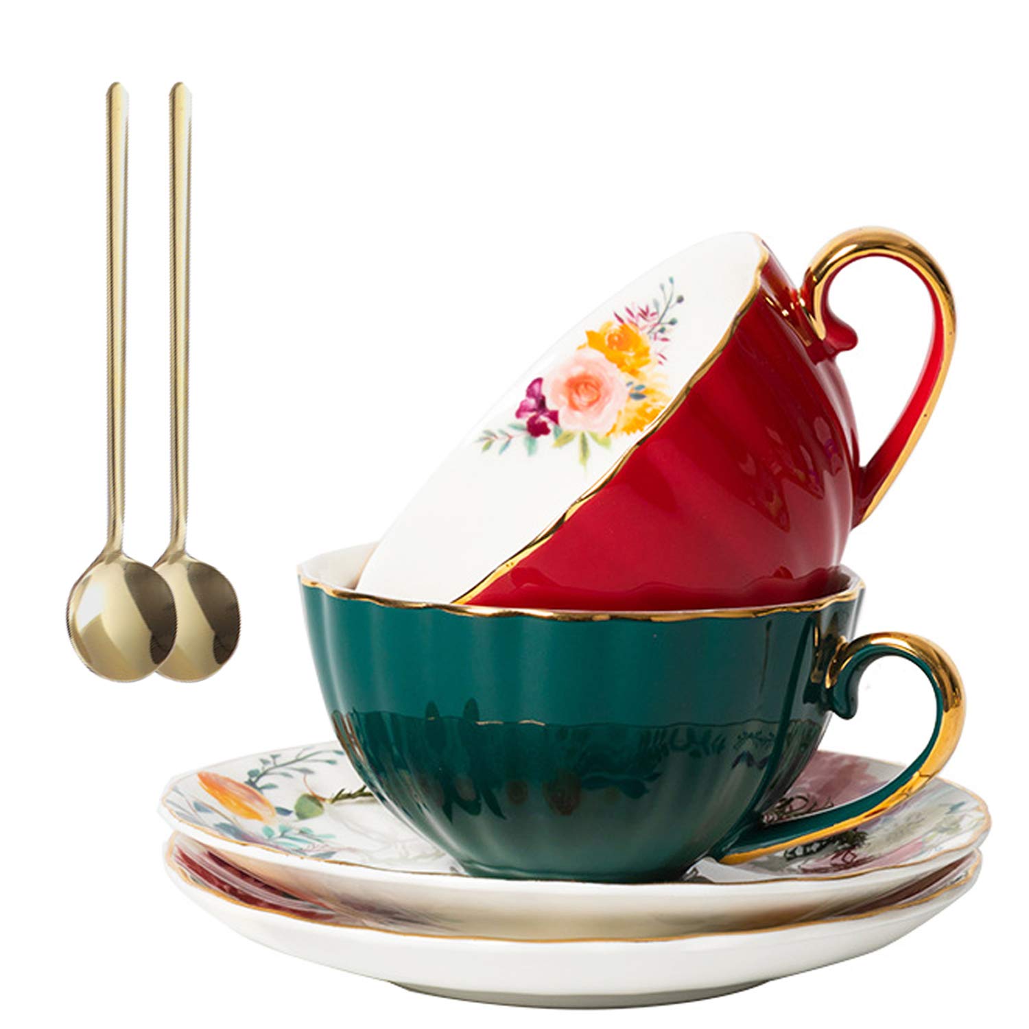 Amazon.com | A-SZCXTOP Porcelain Tea Cup,Espresso Coffee Mugs Set