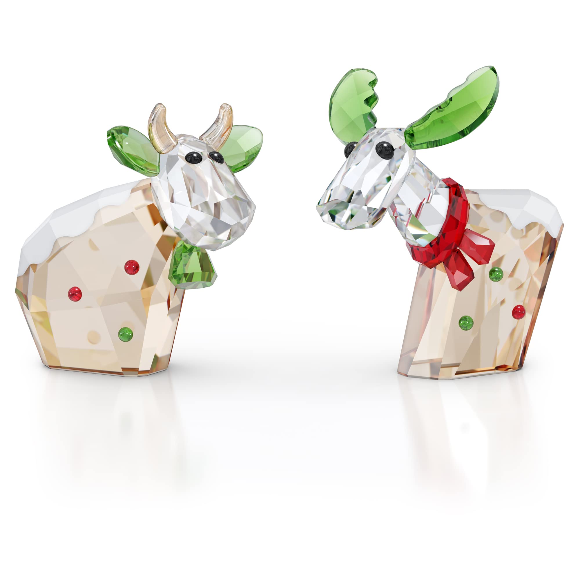 Amazon.com: Swarovski's Mo & Ricci Ornament, Clear, Red and Green