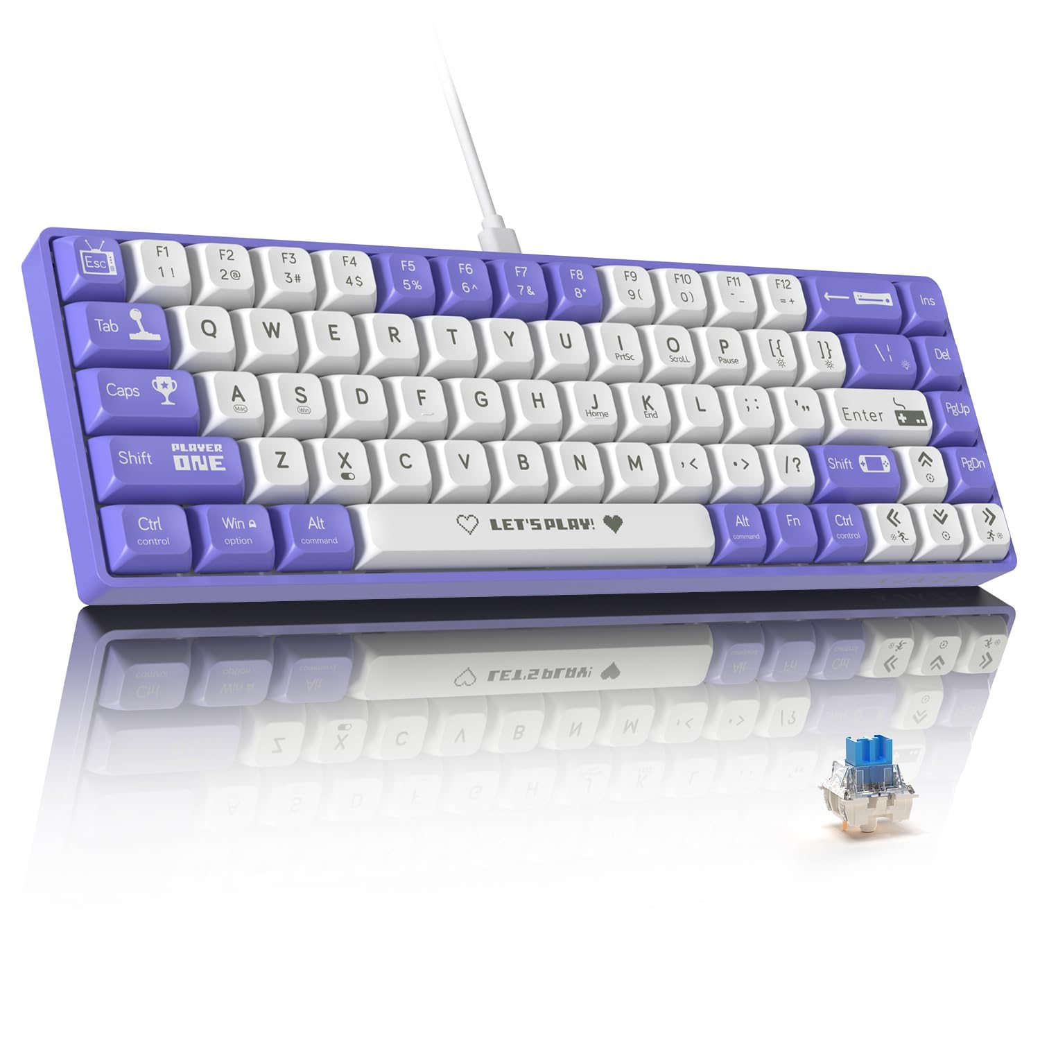 Amazon | MAMBASNAKE×AJAZZ AK680 有線ゲーミングキーボード 青軸 軽量