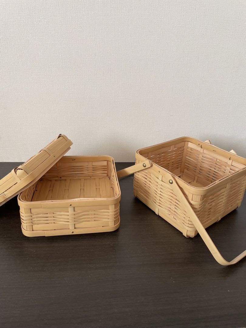 Amazon.co.jp: おじろ角物店 ましかく2段 おべんとうかご : ホーム