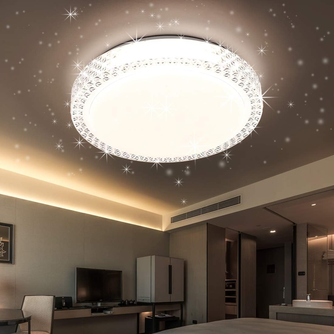 Amazon.co.jp : LED シーリングライト 星空効果 30W 無段階調光調色