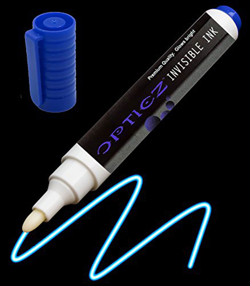Watch Opticz Blacklight Reactive XL Invisible Ink Marker, Blue on