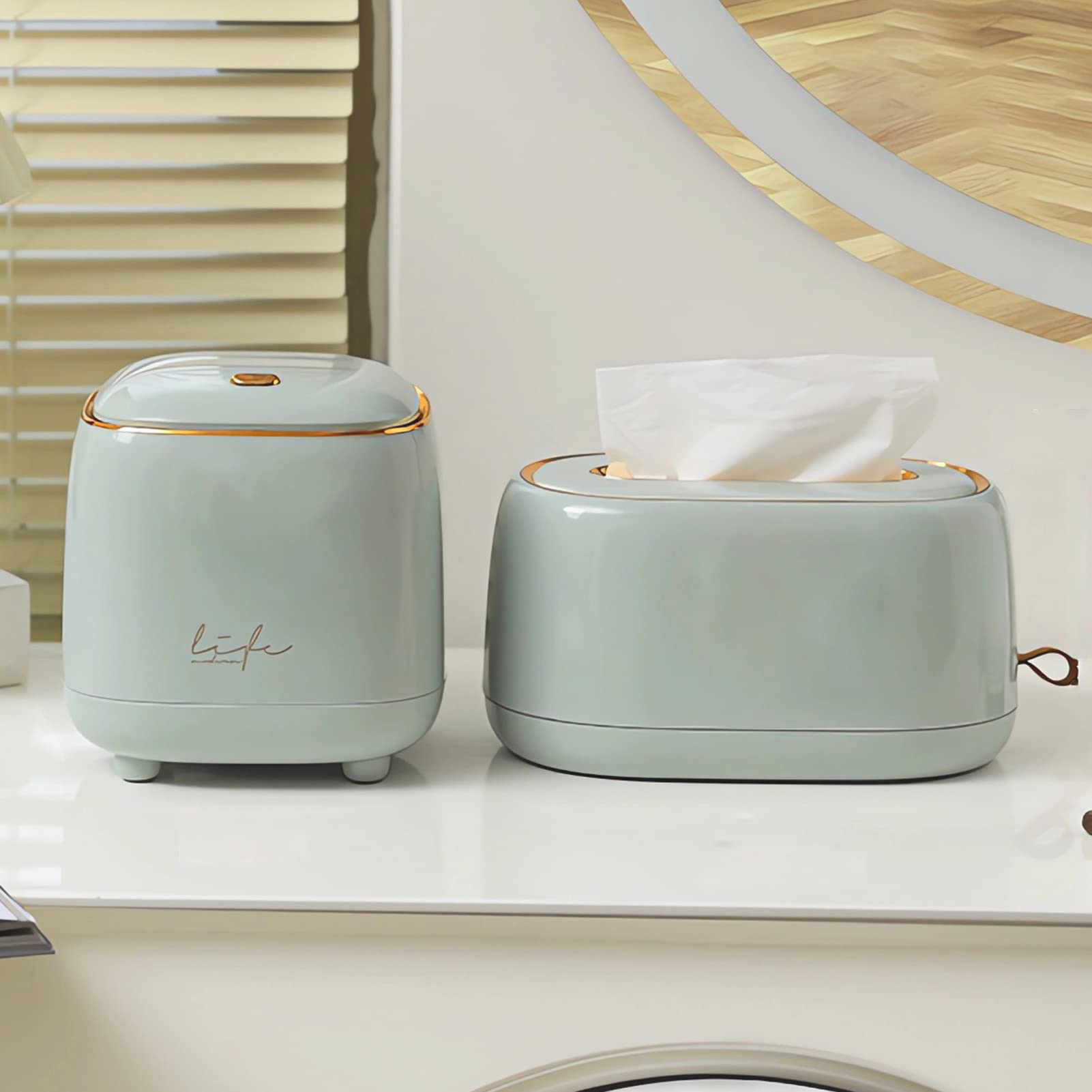 Amazon.com: LtyTz 2 Pack Mini Trash Can and Tissue Box Holder