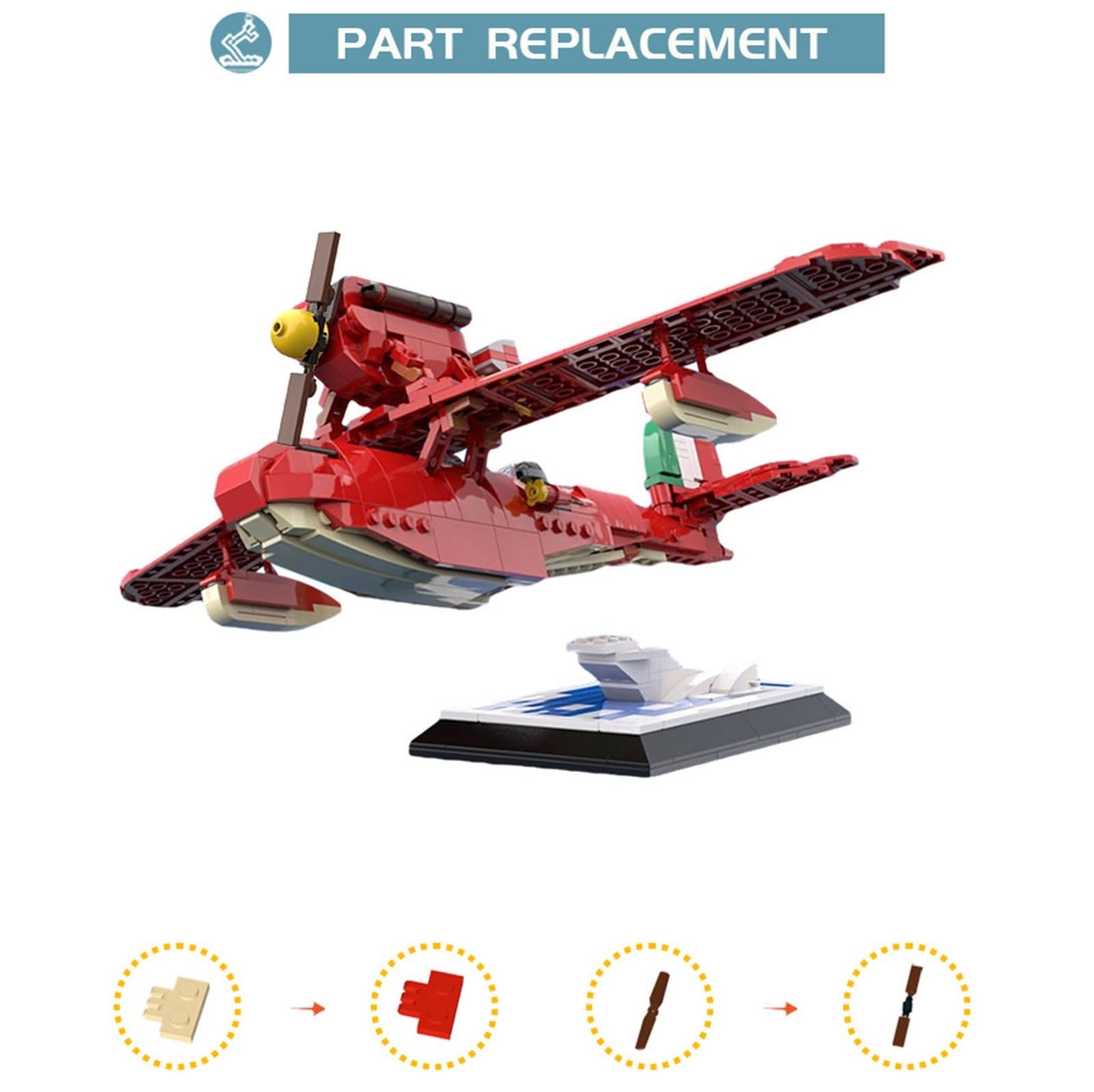 Amazon.co.jp: ビルディングブロックセット 572 個 MOC-116736 紅の豚