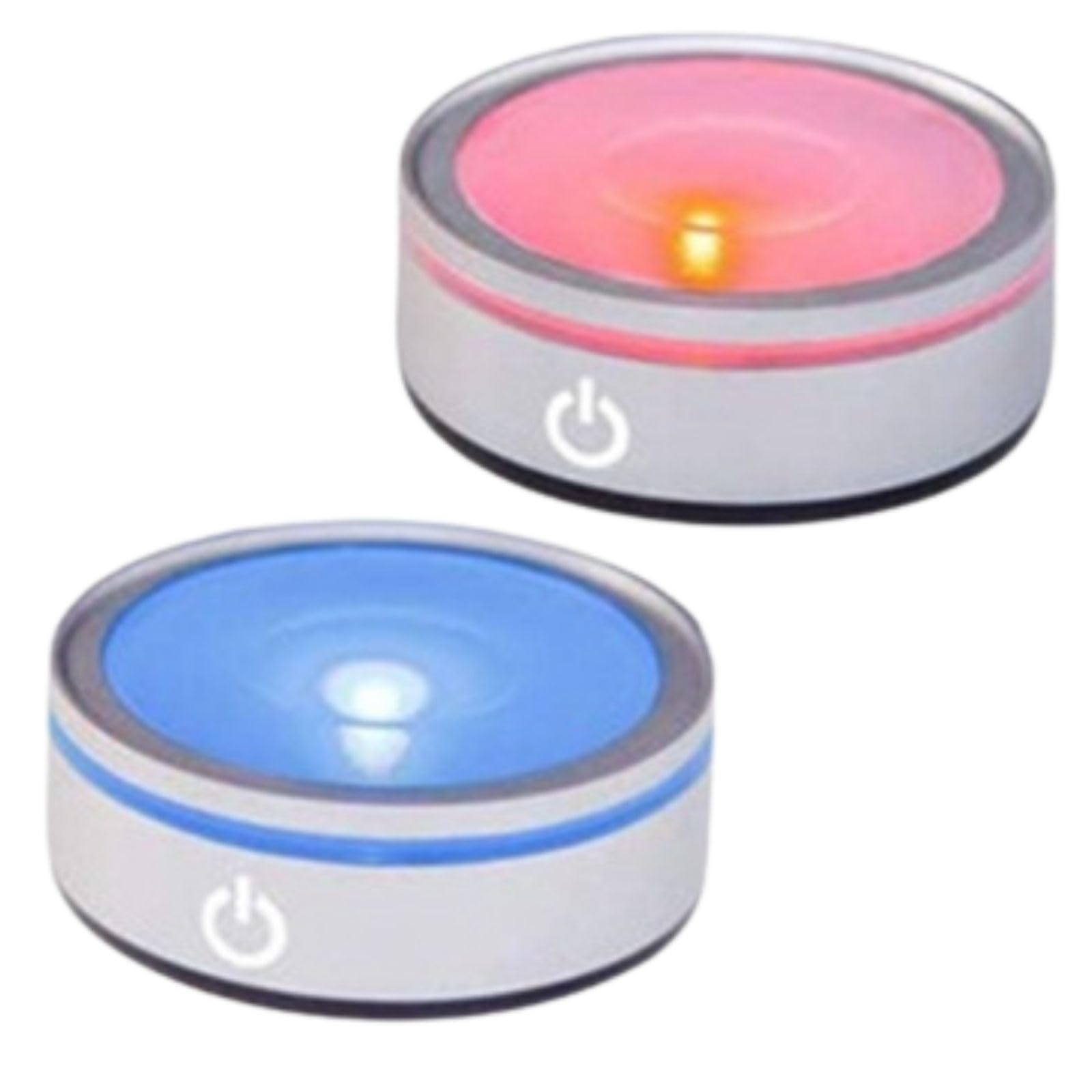 Amazon.co.jp: geneX 光る レインボーコースター 円型 led 台座 照明