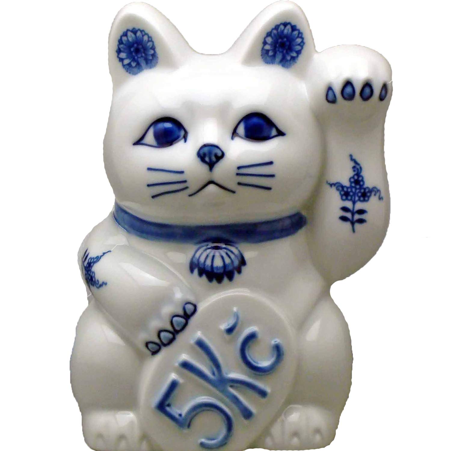 Amazon.co.jp: ブルーオニオン 招き猫(左手)人・縁を招く招福猫 まねき