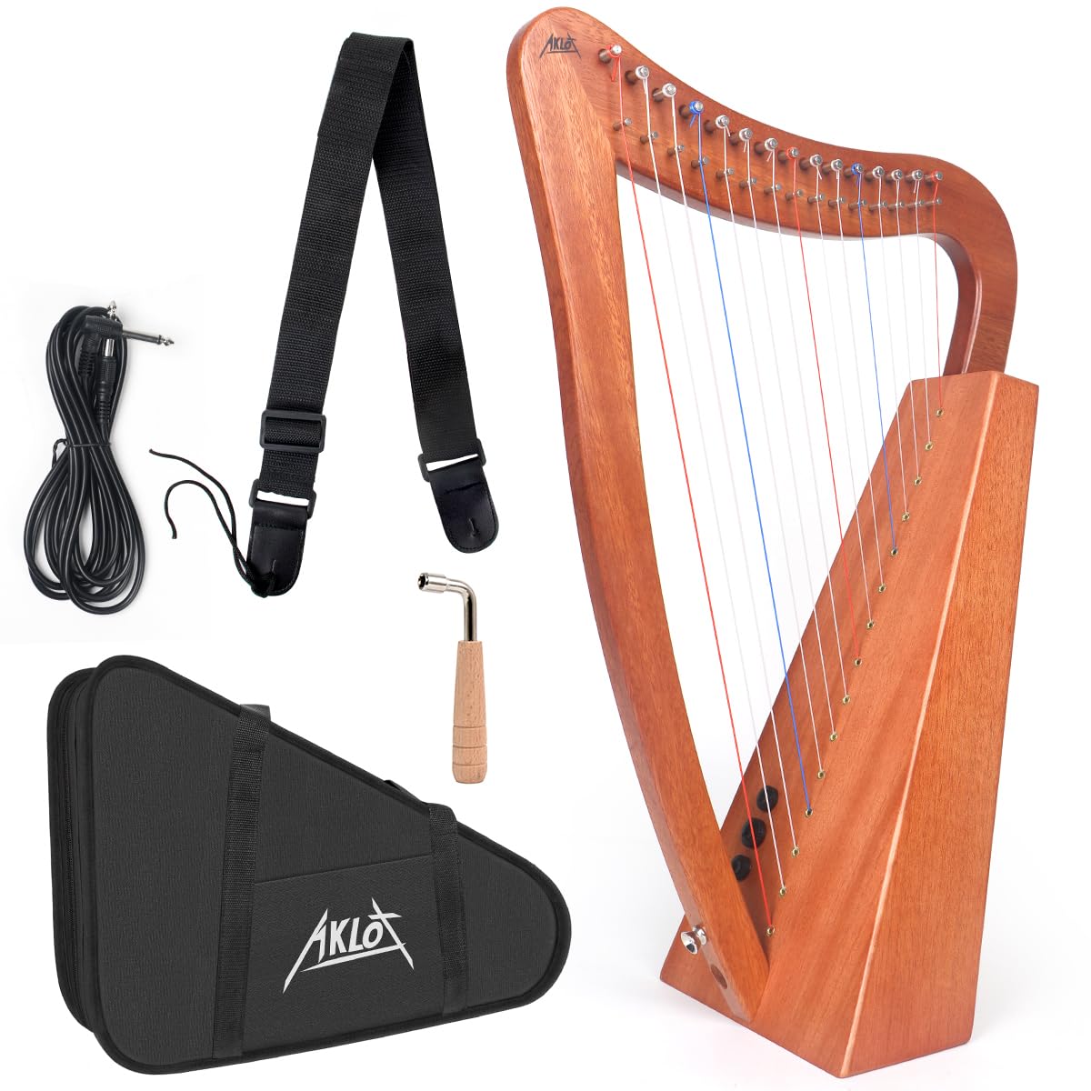 Amazon.com: Harp, AKLOT 15 Strings Mahogany Lyer Harp 22 inch