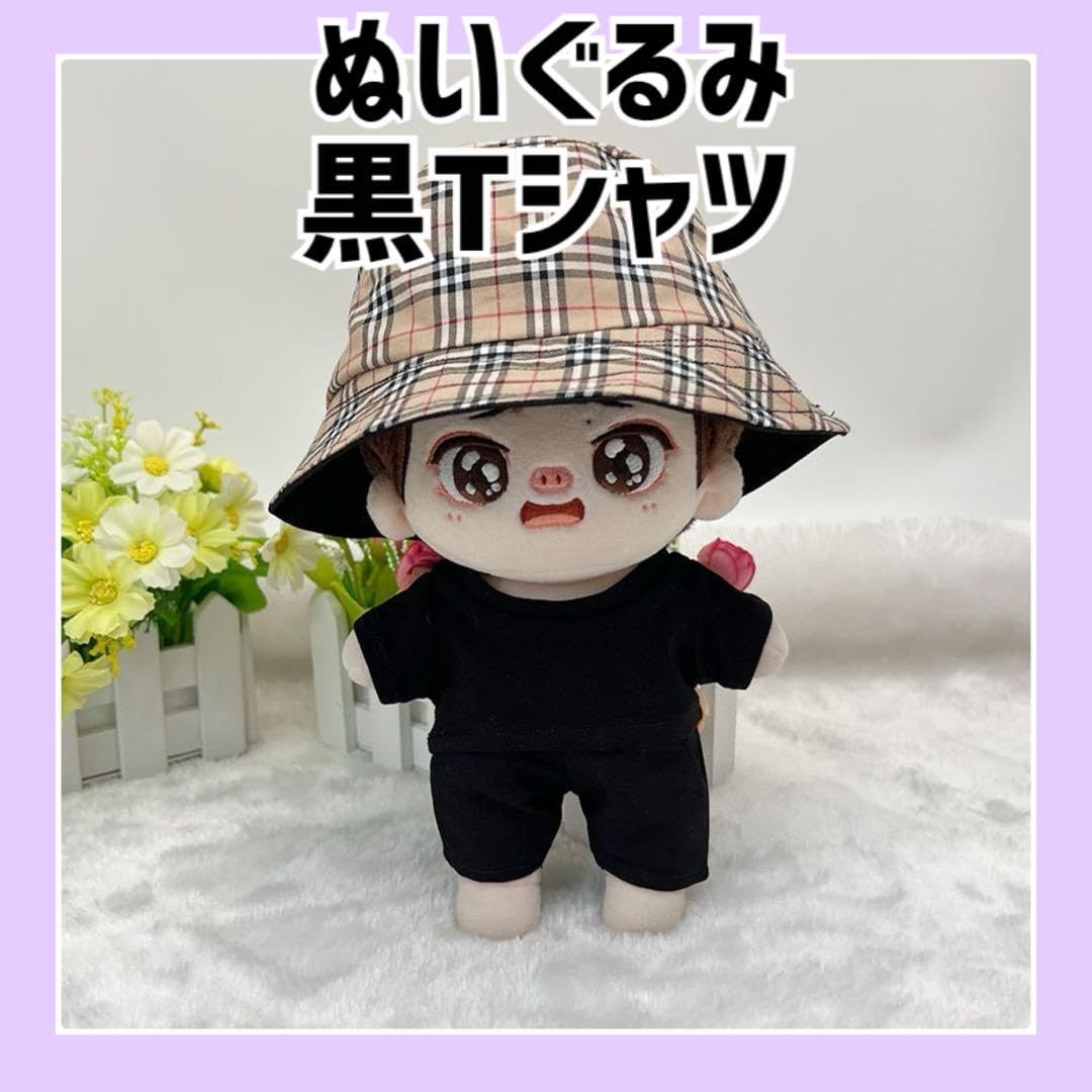 Amazon.co.jp: ぬい服 ぬい靴 ちびぬい ぬいぐるみ 黒 Tシャツ 半袖