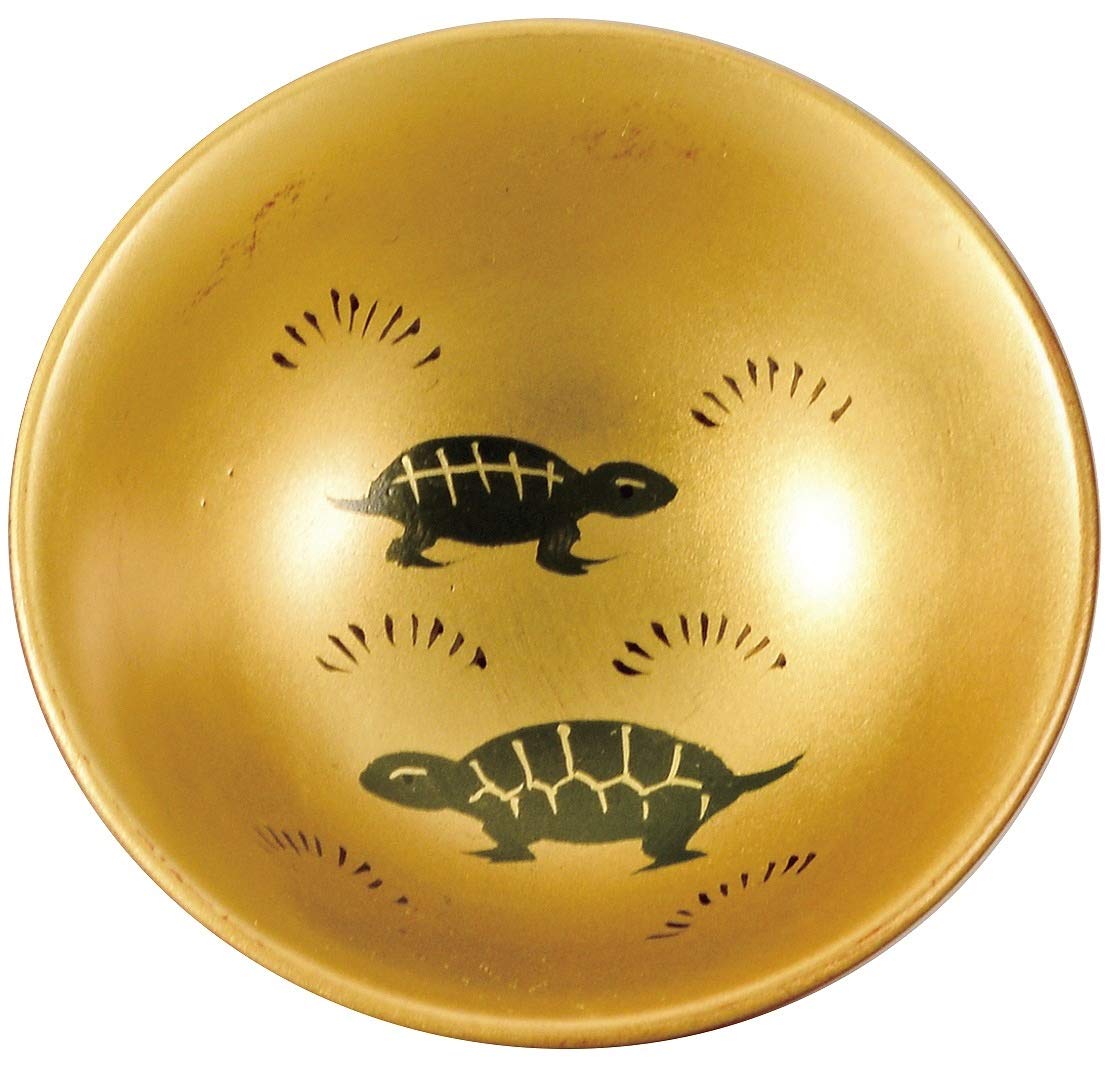 Amazon.co.jp: 【会津塗】【会津漆器】 18-104-19 金地 1.8 小盃 2P 鶴