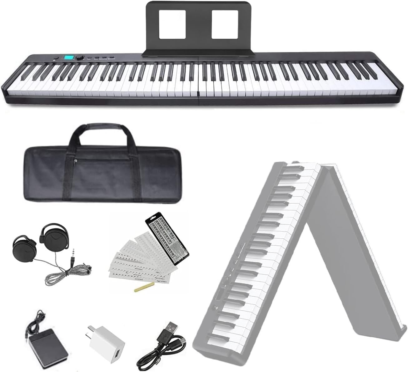 Amazon | ニコマク NikoMaku 電子ピアノ 88鍵盤 折り畳み式 SWAN-X 黒