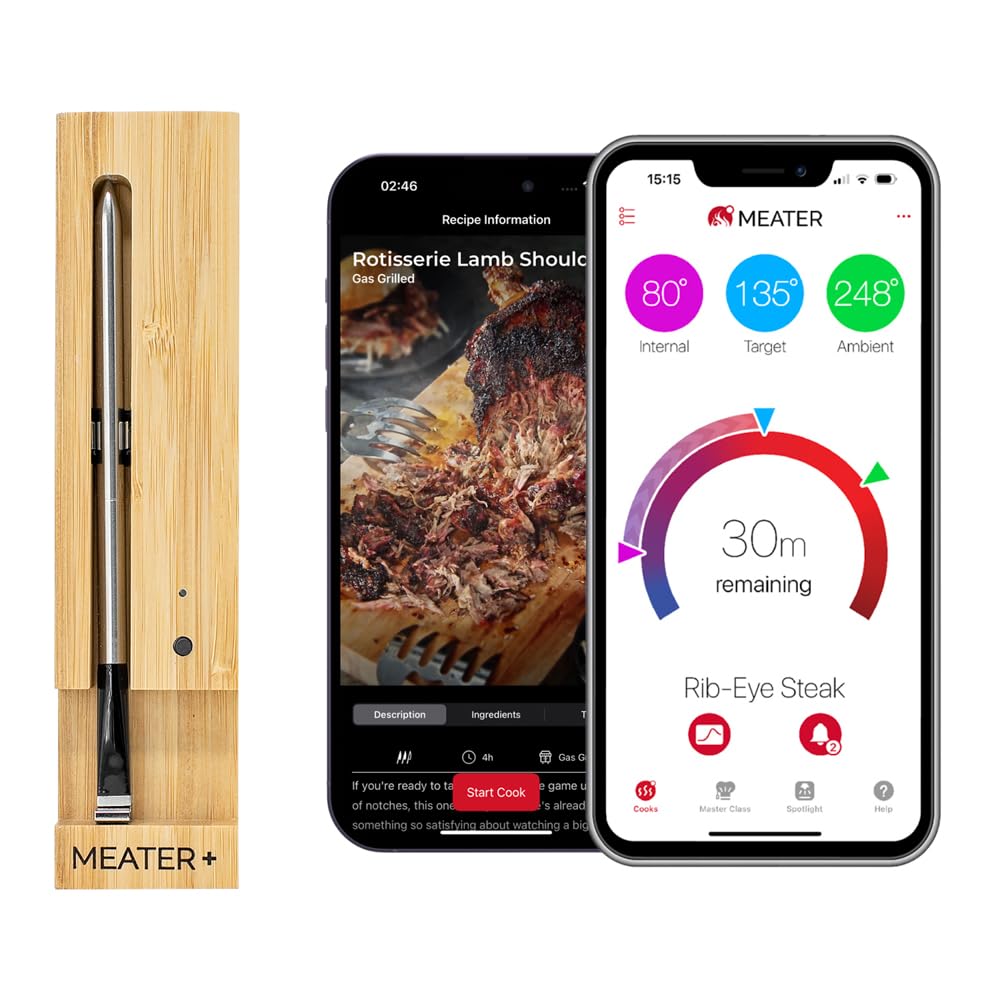 Amazon.co.jp: MEATER+ 長さ165フィート スマート ワイヤレス 肉用温度