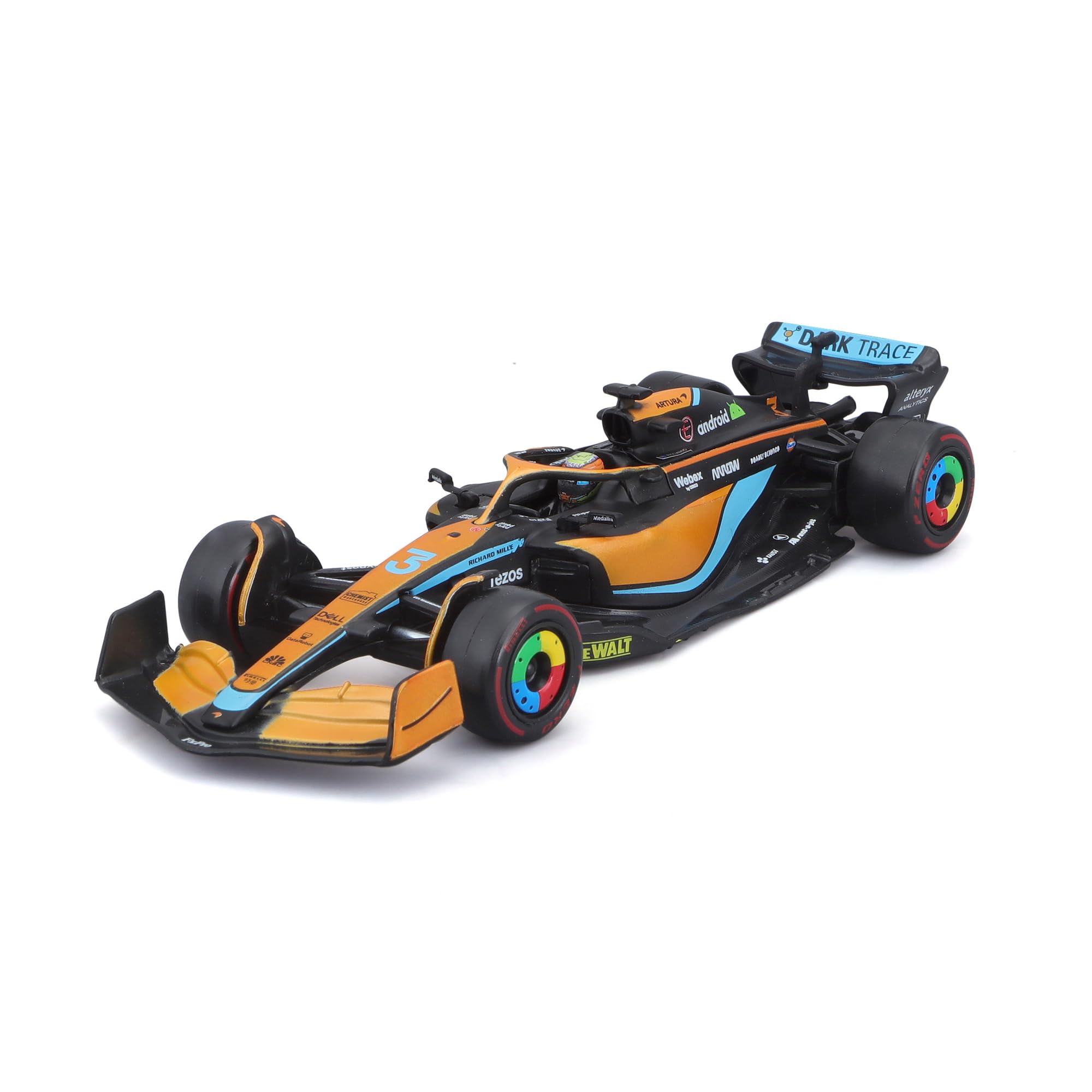 Amazon.com: Bburago 1:43 Race McLaren Racing MCL36 (2022) w/ #4