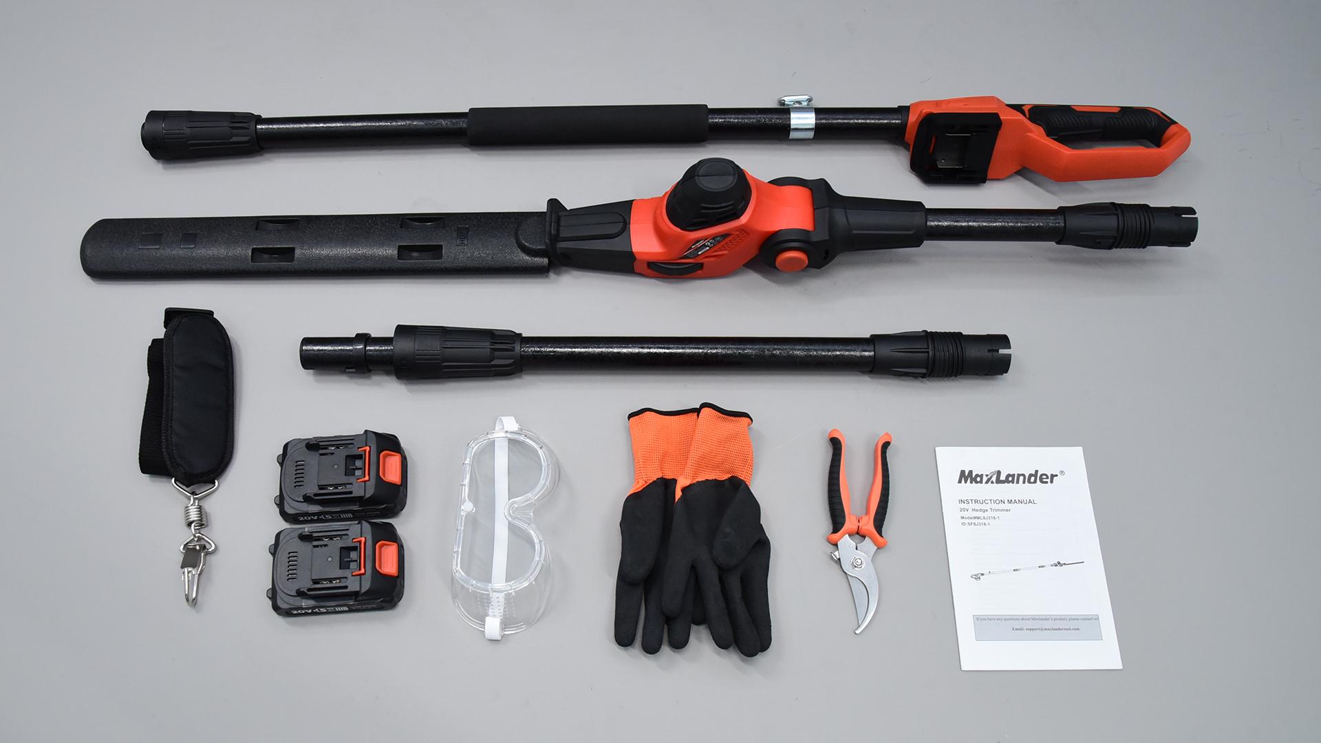 MAXLANDER 18-Inch Cordless Pole Hedge Trimmer, 16-Feet Max Reach