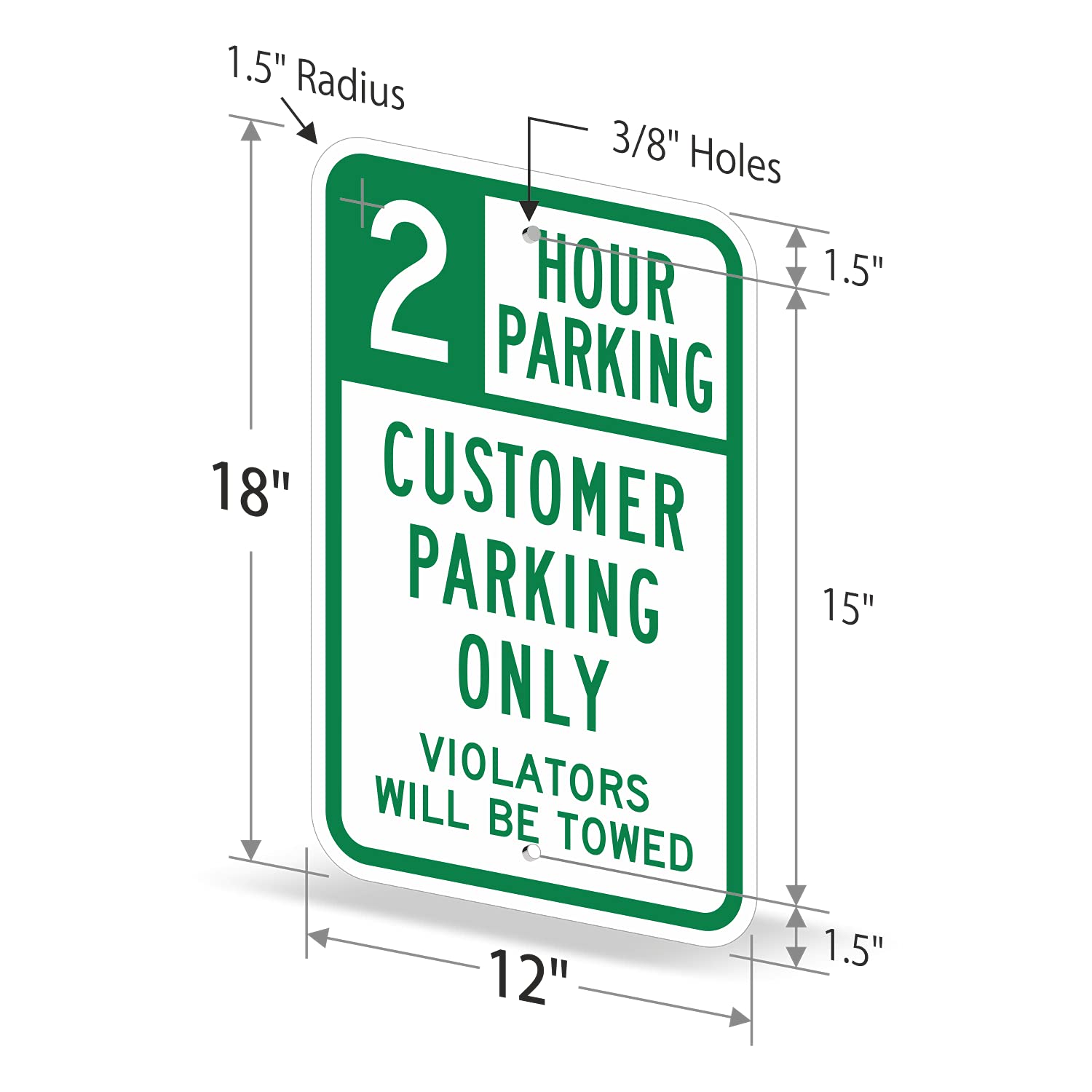 2 Hour Parking - Customer Parking Only Violators Will Be Towed