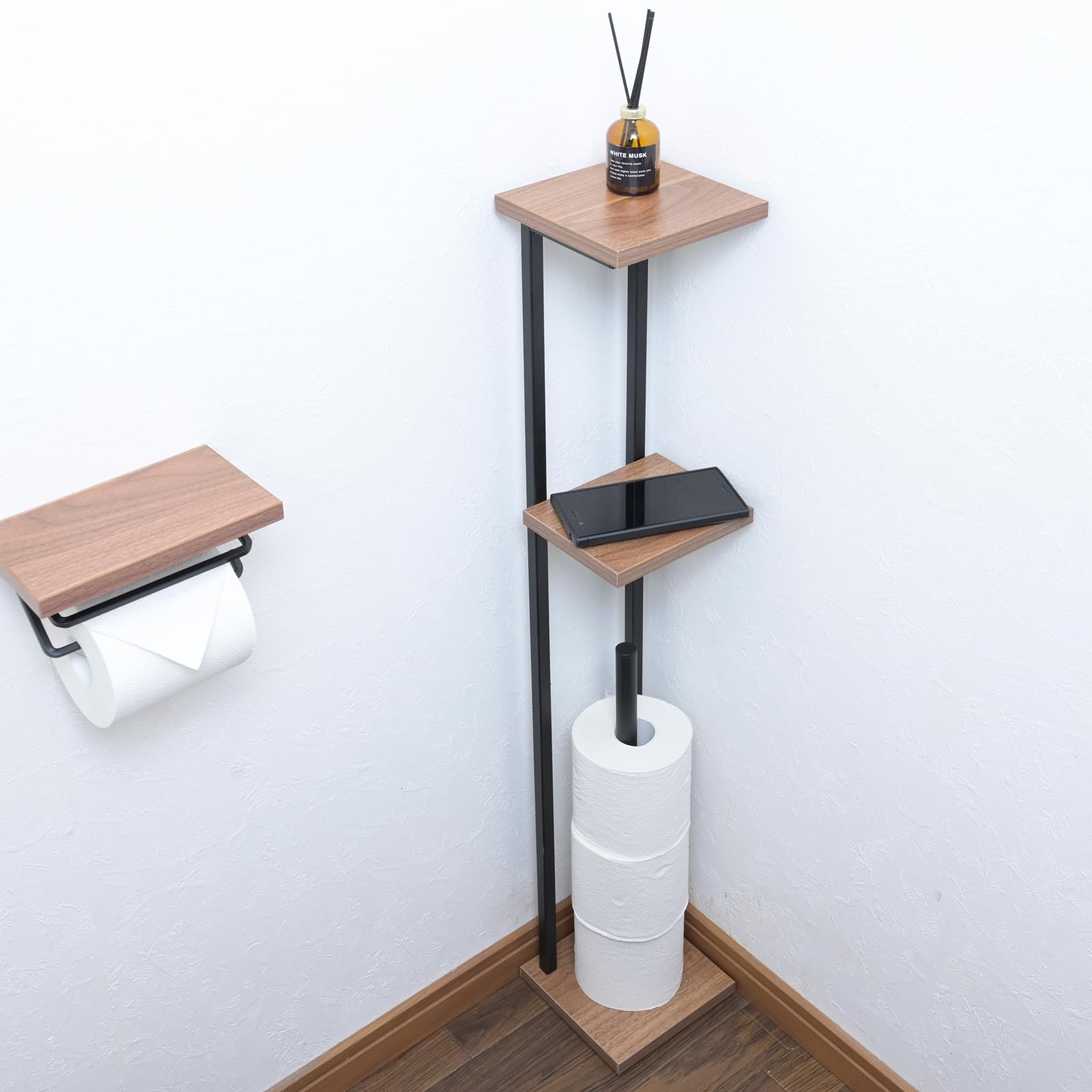 Amazon｜山善(YAMAZEN) ラック トイレットペーパー スタンド トイレ
