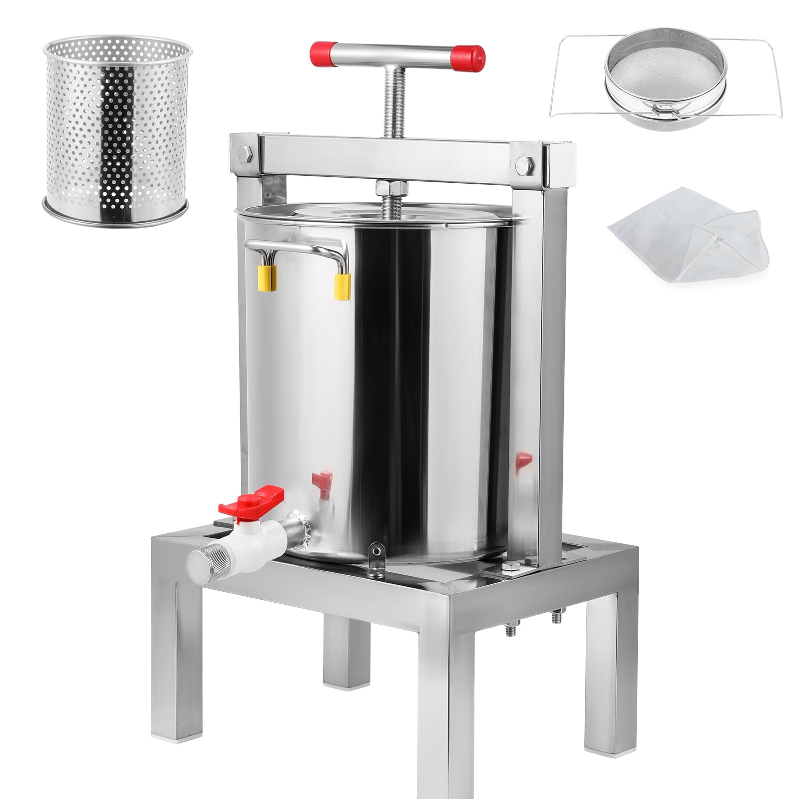 Amazon | CGOLDENWALL 蜂蜜 圧搾機 蜂蜜分離器 10L 全密閉型 手動 多重