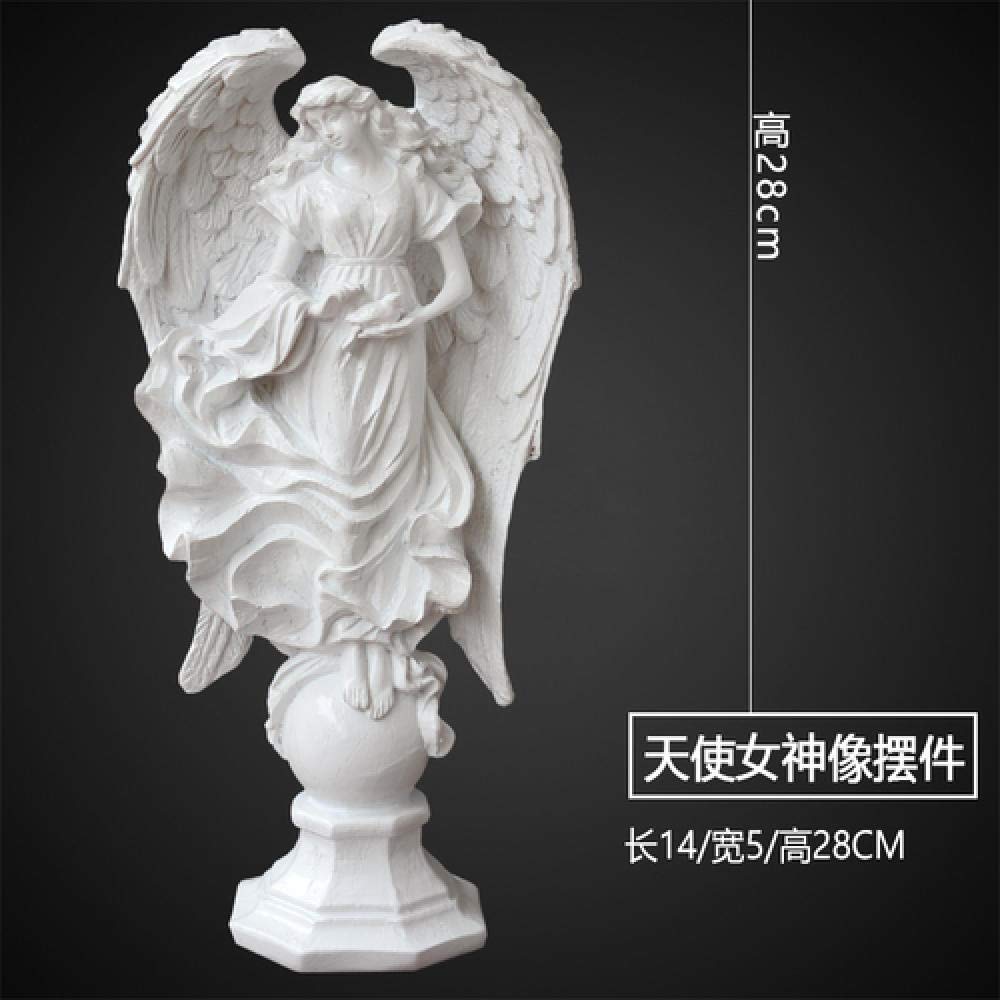 Amazon.co.jp: 彫刻 彫刻像石膏天使像デスクトップ装飾樹脂彫刻装飾