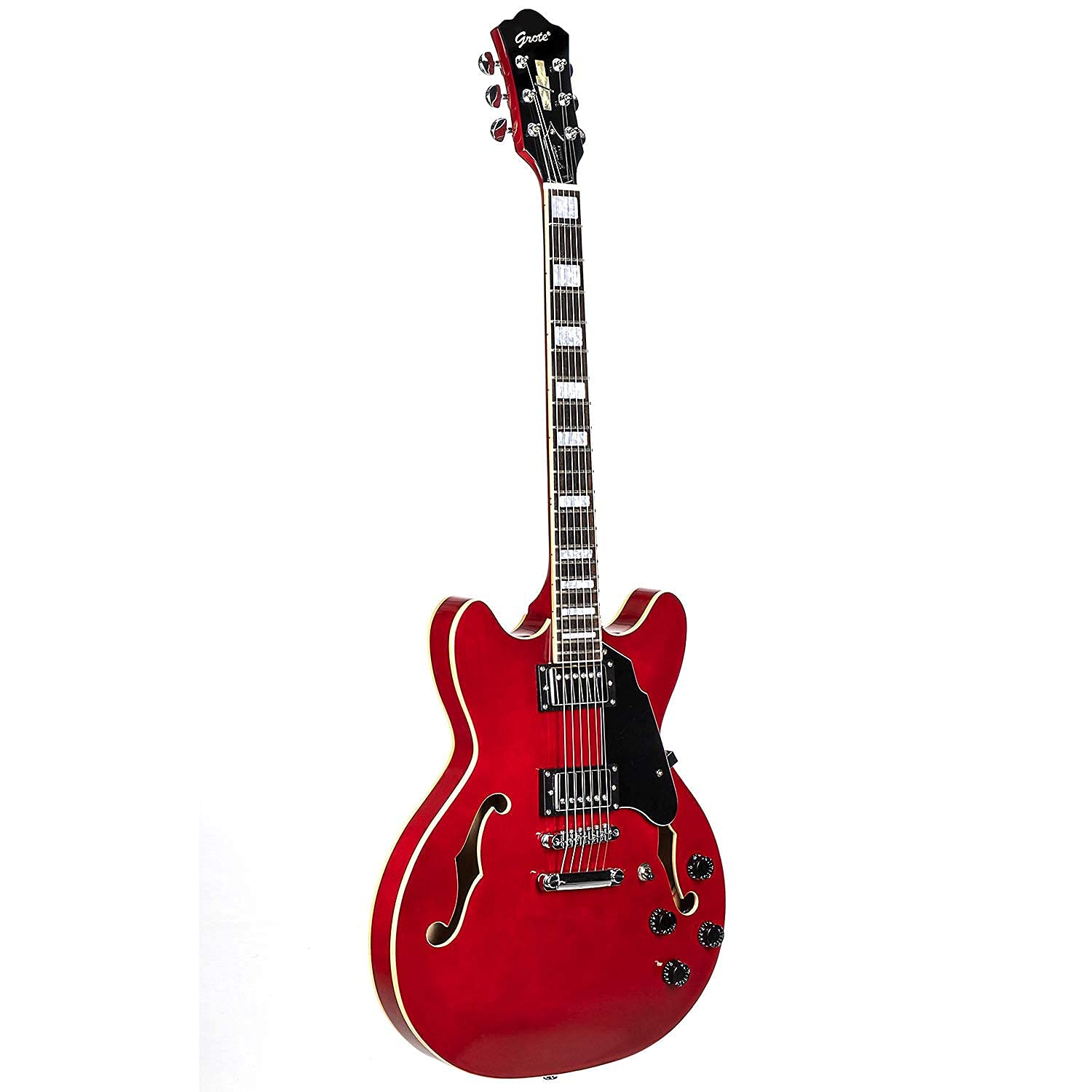 Amazon | GROTE Full Scale Electric Guitar Semi-Hollow Body Guitar
