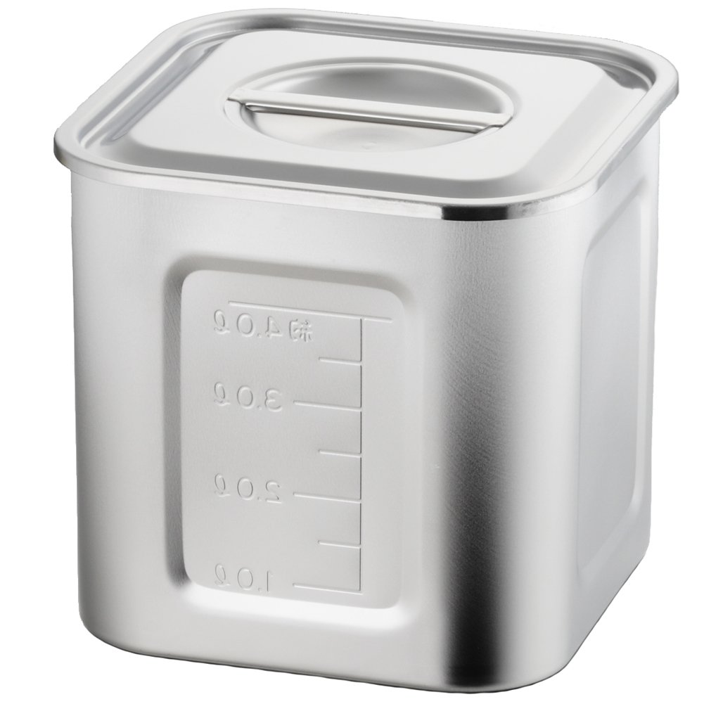 Amazon｜AG 18-8 目盛付 角型キッチンポット 15cm (手無)｜保存容器