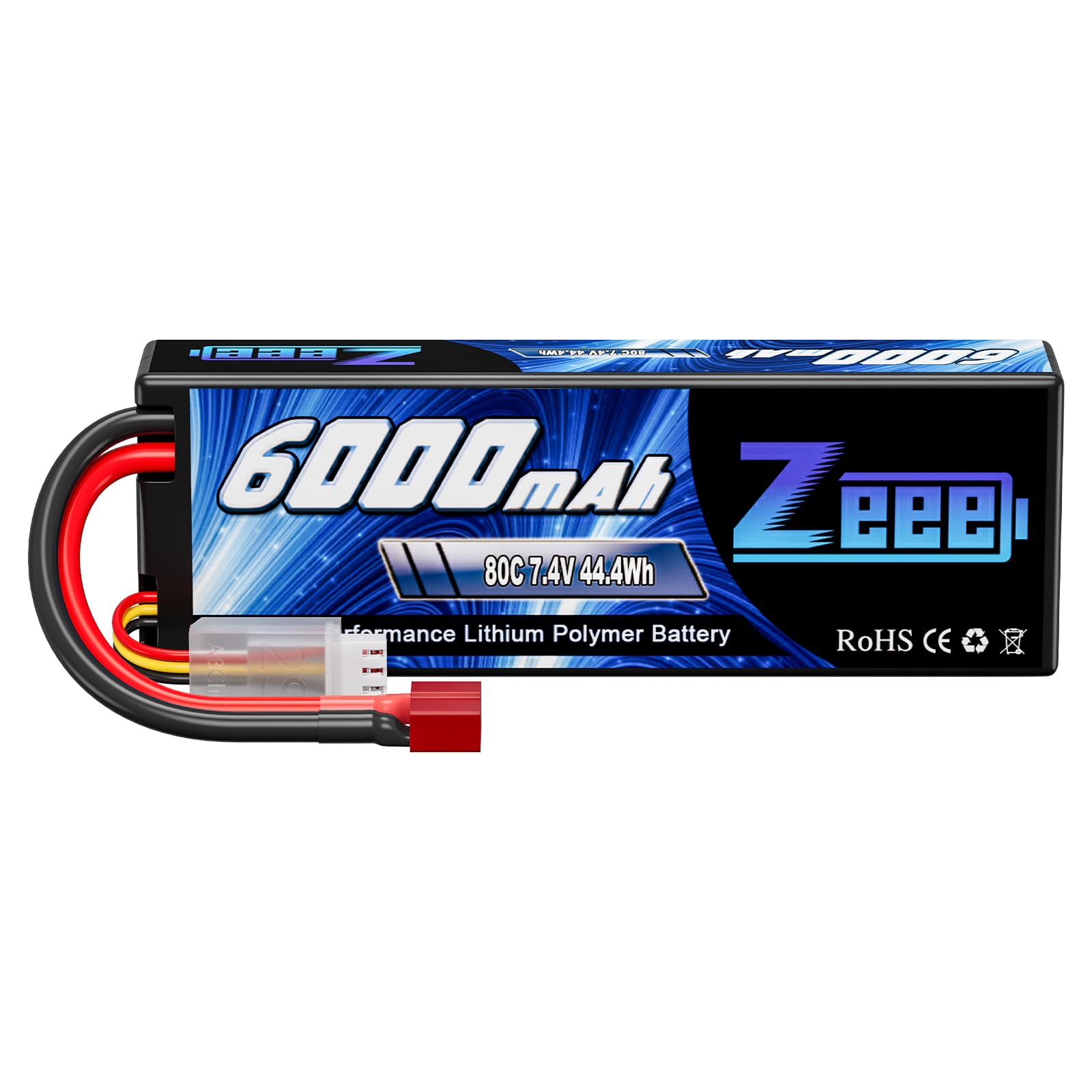 Amazon.com: Zeee 2S Lipo Battery 6000mAh 80C 7.4V Hard Case RC