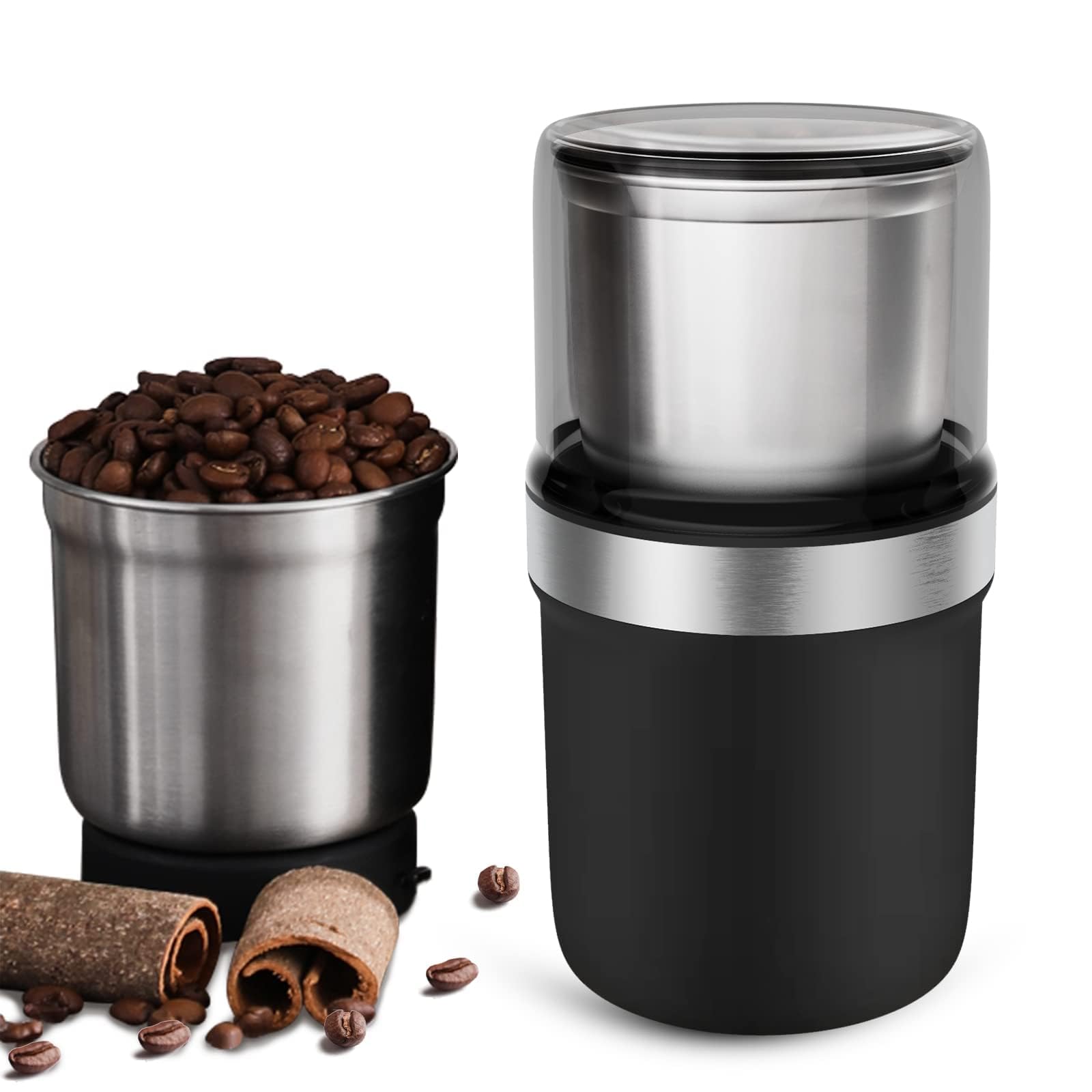 Amazon | BESROY コーヒーミル 電動 カッター コーヒーミル 電動